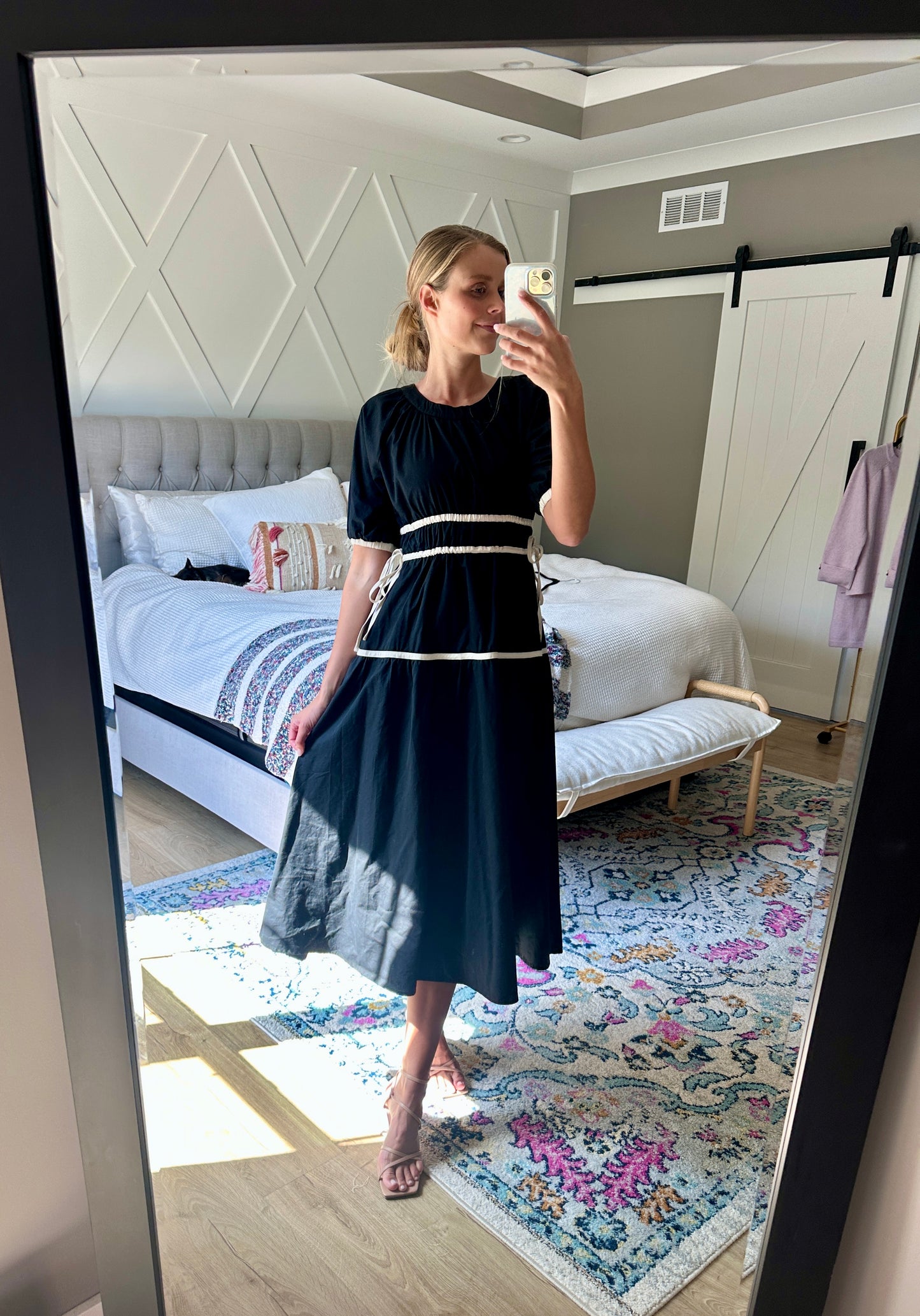 The Briar Bow Dress in Black and White