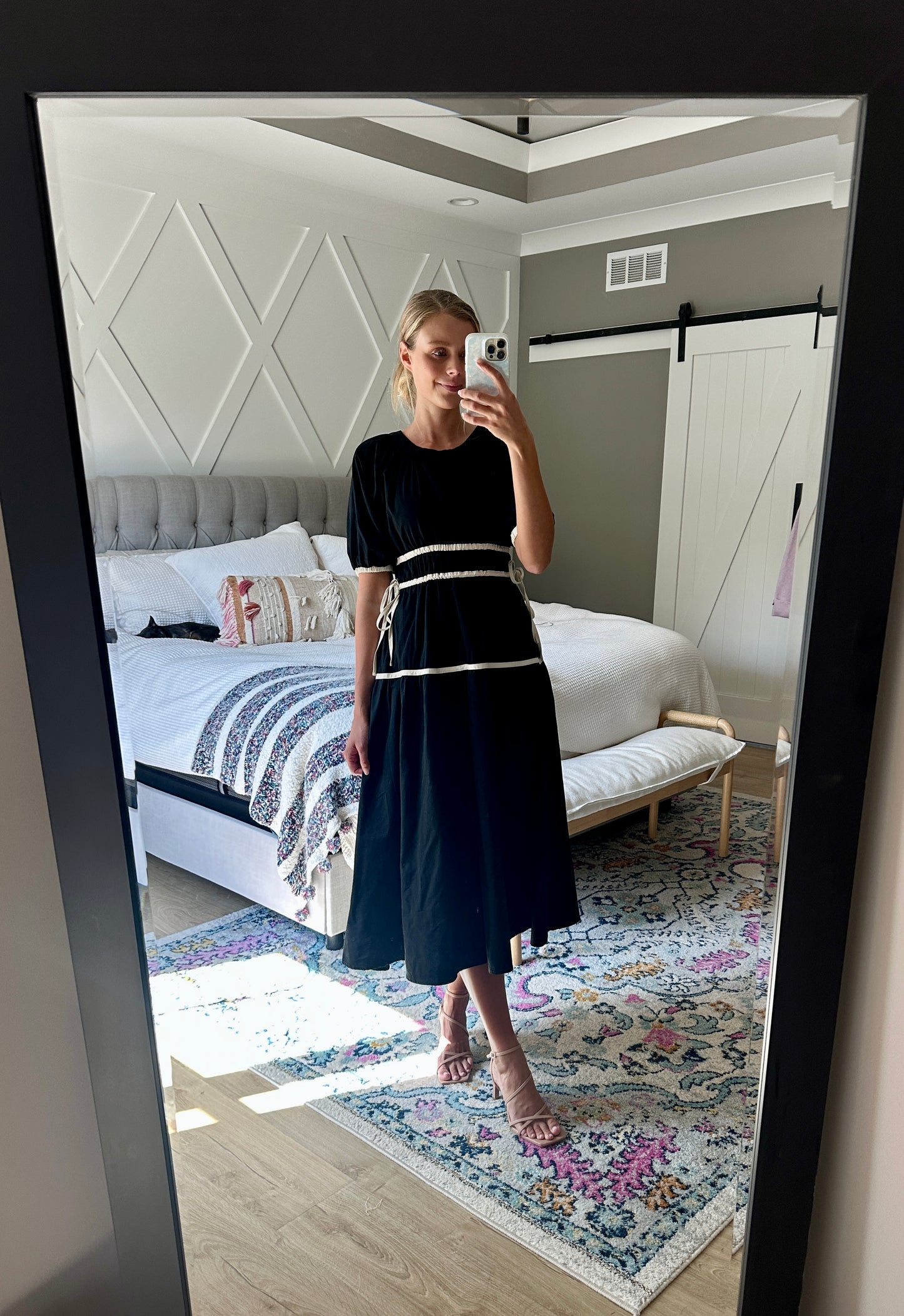 The Briar Bow Dress in Black and White