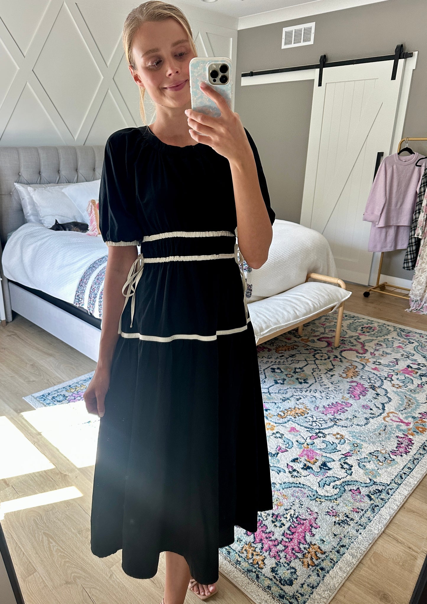 The Briar Bow Dress in Black and White