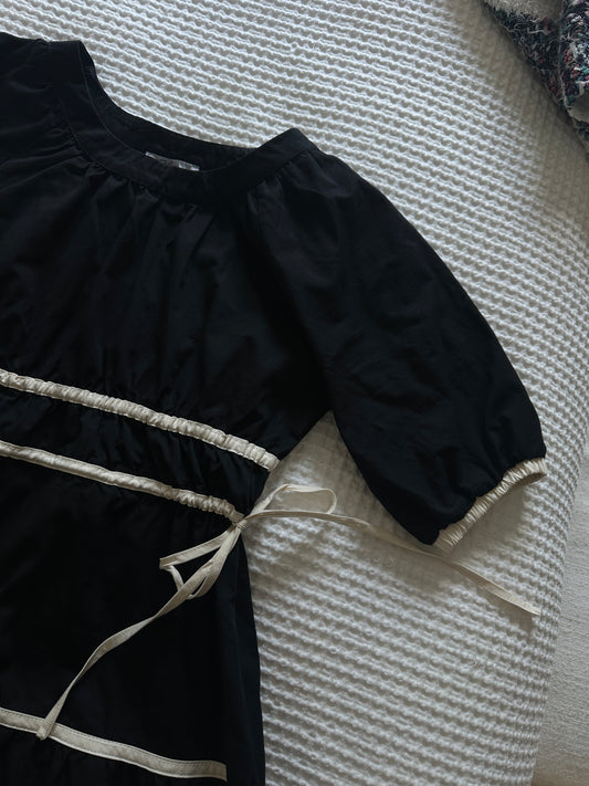 The Briar Bow Dress in Black and White