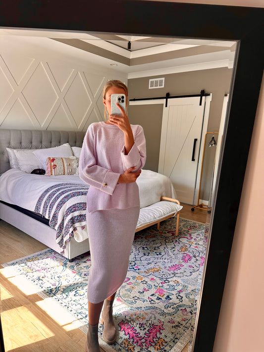 The Taylor Sweater Set in Soft Lavender