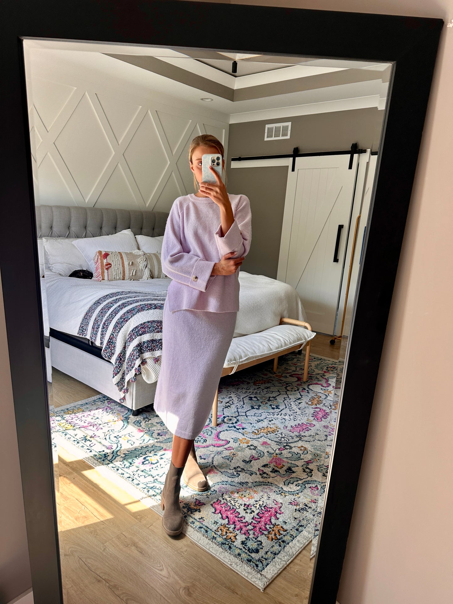 The Taylor Sweater Set in Soft Lavender