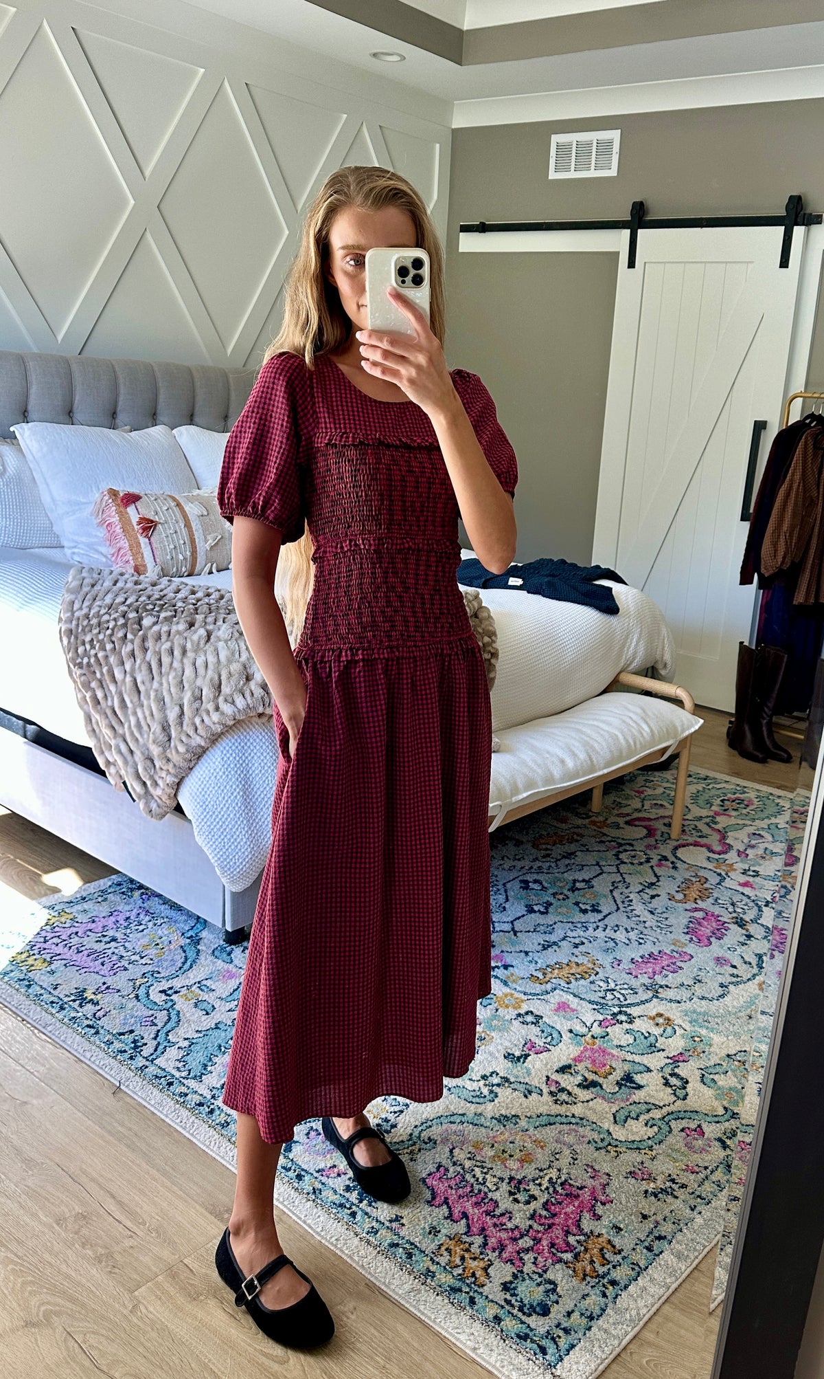 The Josie Smocked Dress in Red Gingham