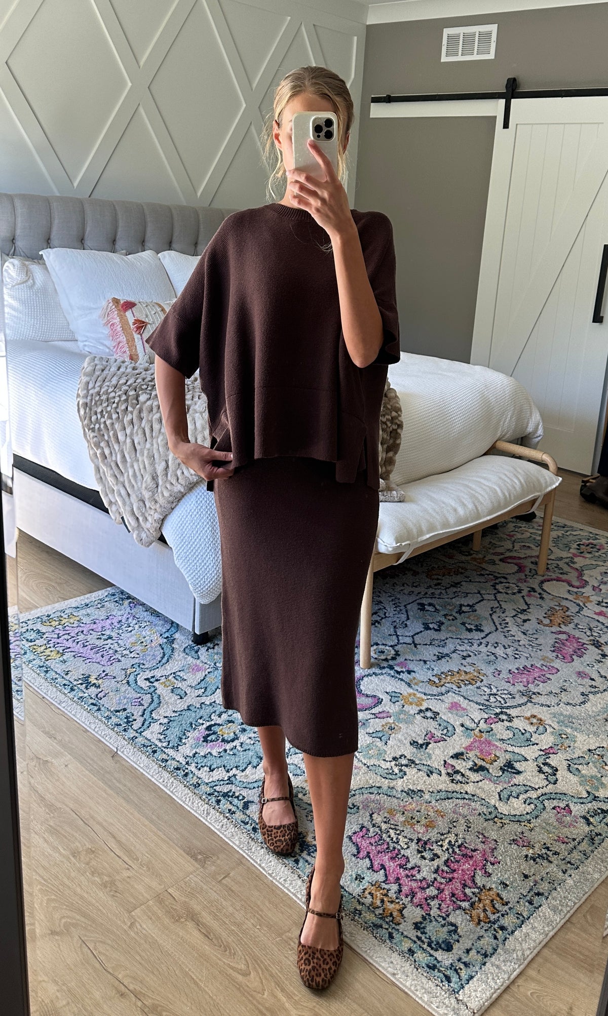 The Maeve Woven Skirt Set in Chocolate