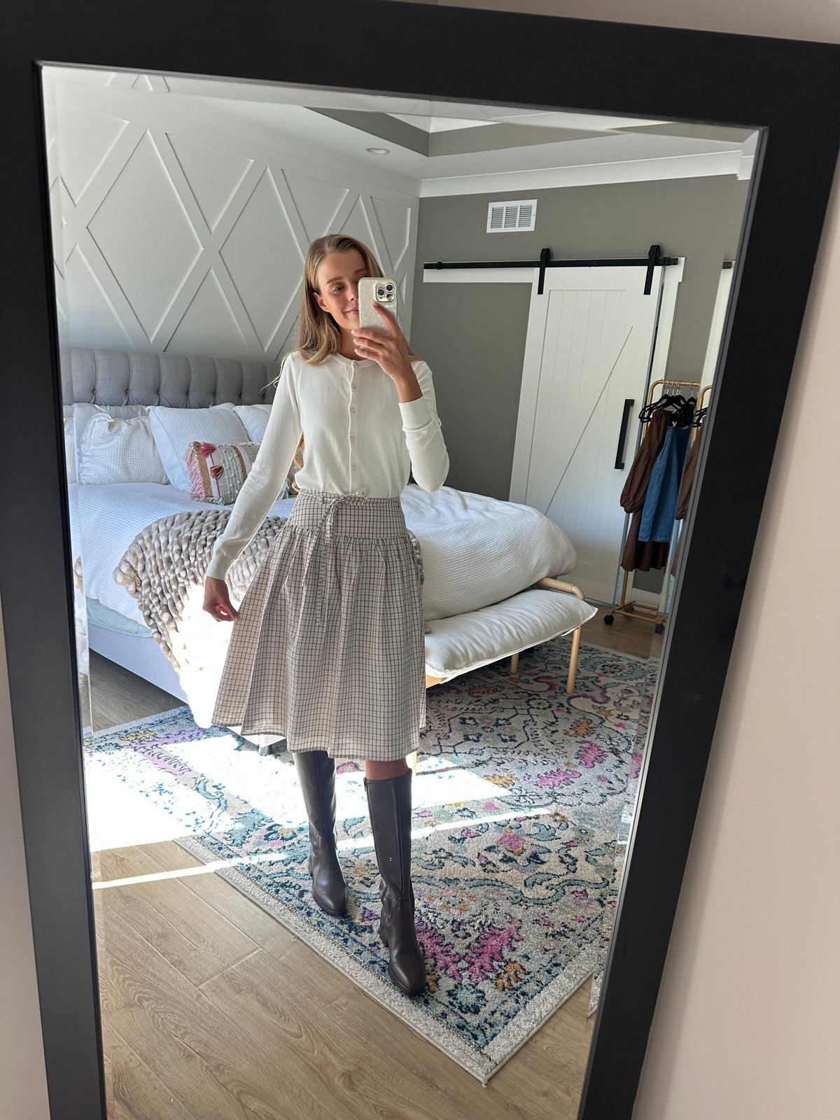 The Clara Skirt in Brown Plaid