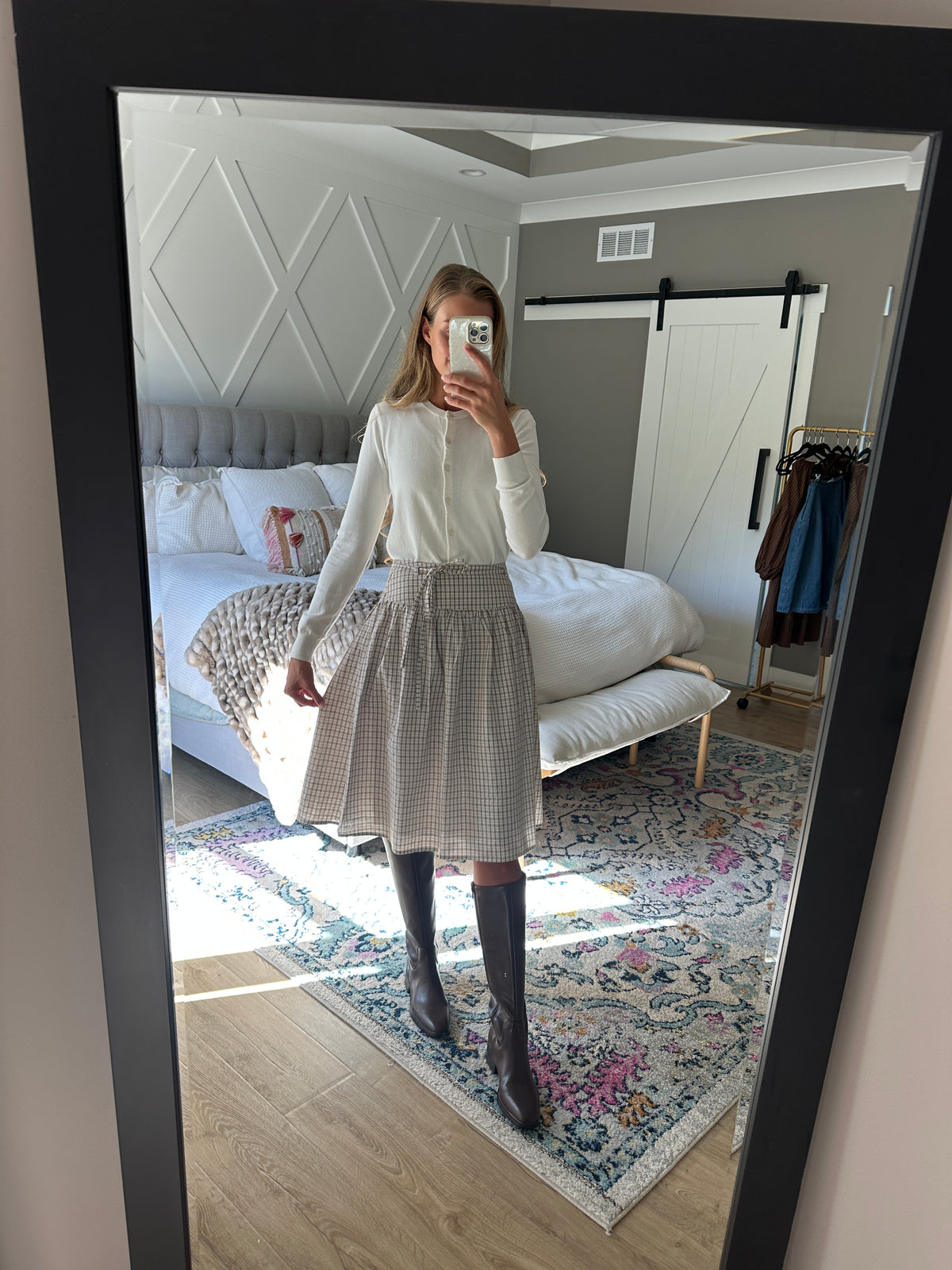 The Clara Skirt in Brown Plaid