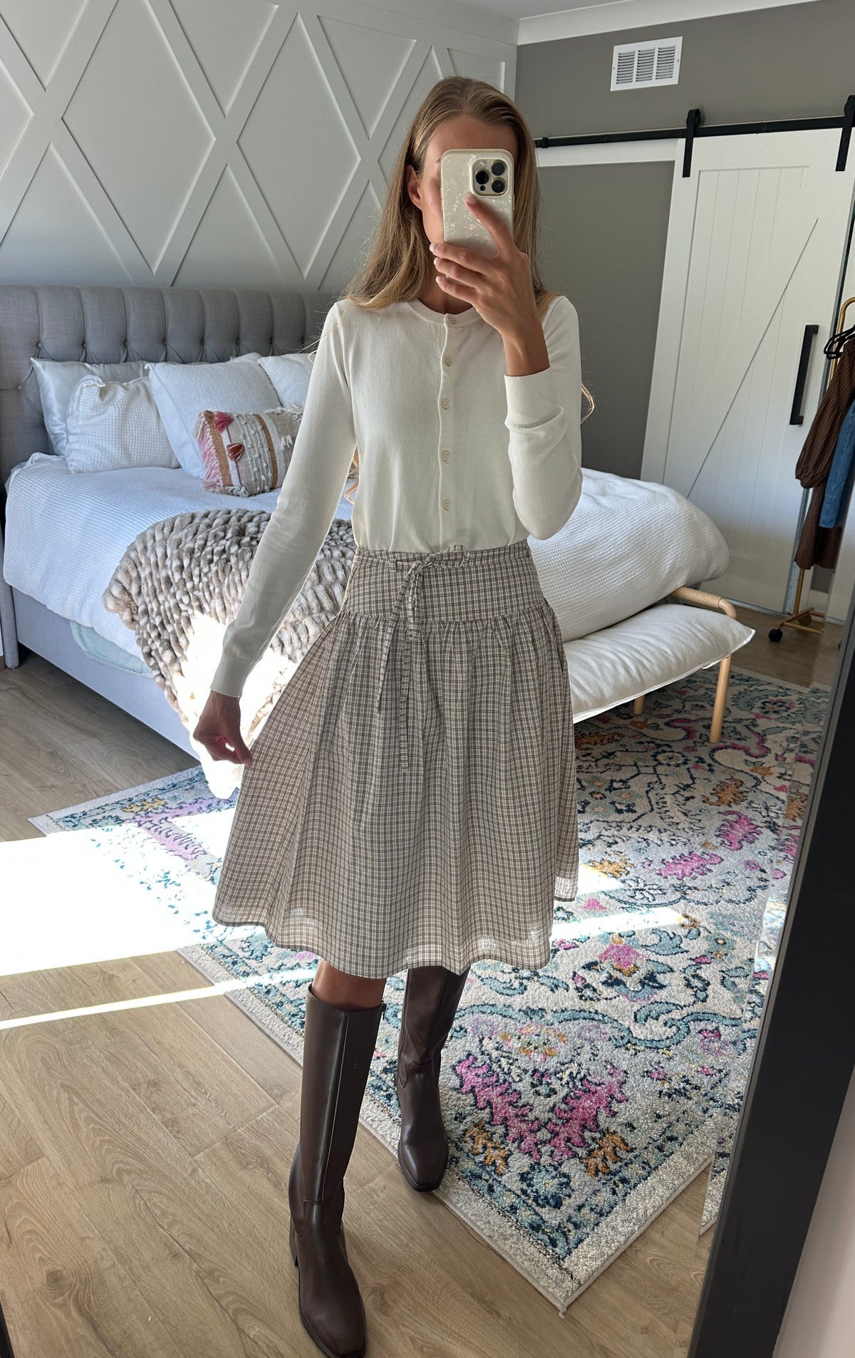 The Clara Skirt in Brown Plaid