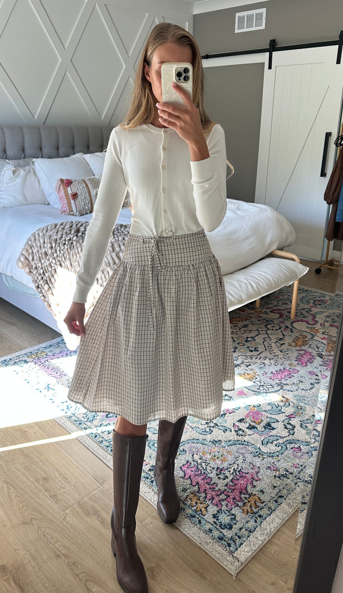 The Clara Skirt in Brown Plaid