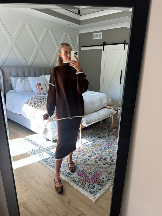 The Sloane Knit Set in Chocolate