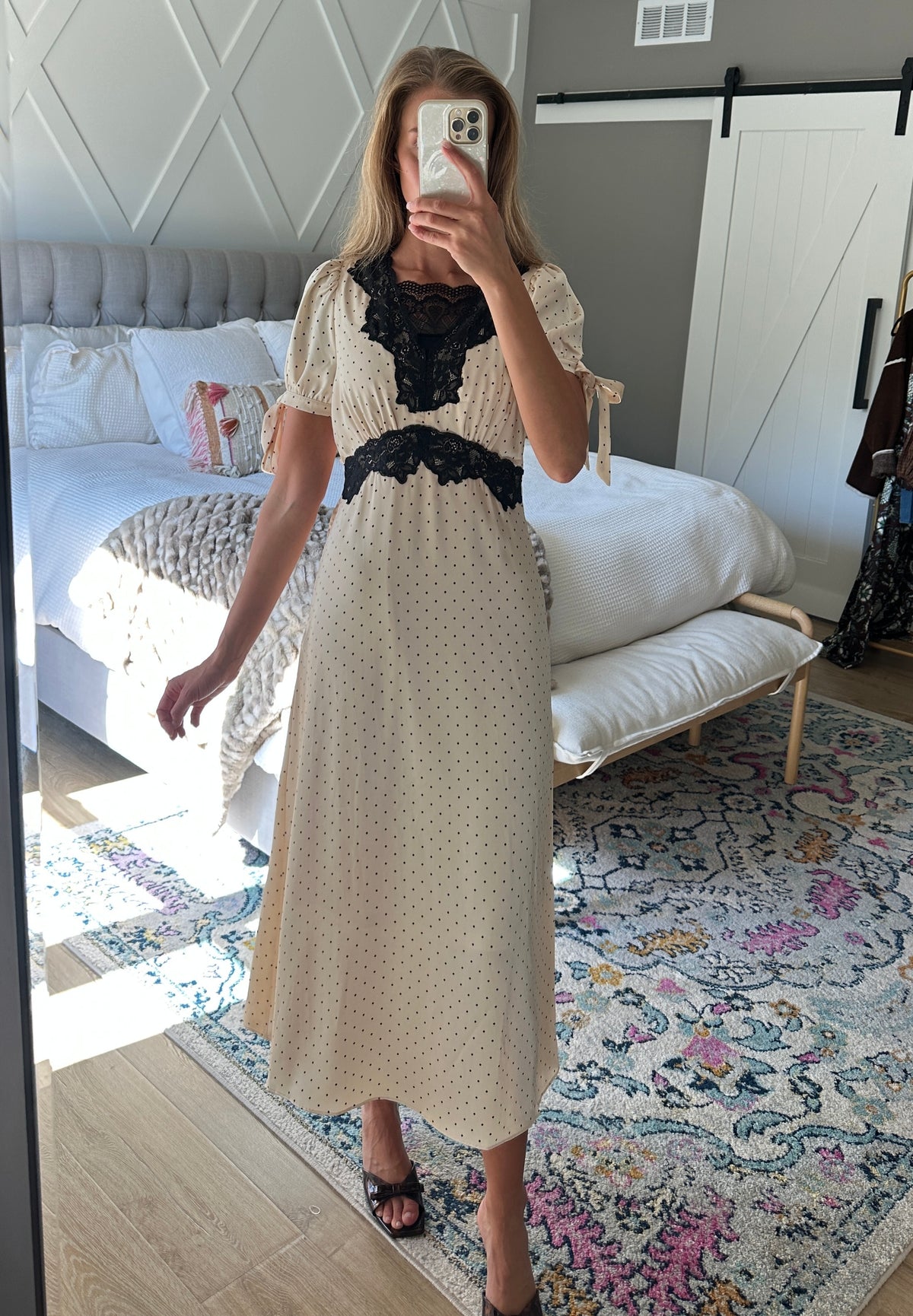 The Sofia Satin Polkadot Dress