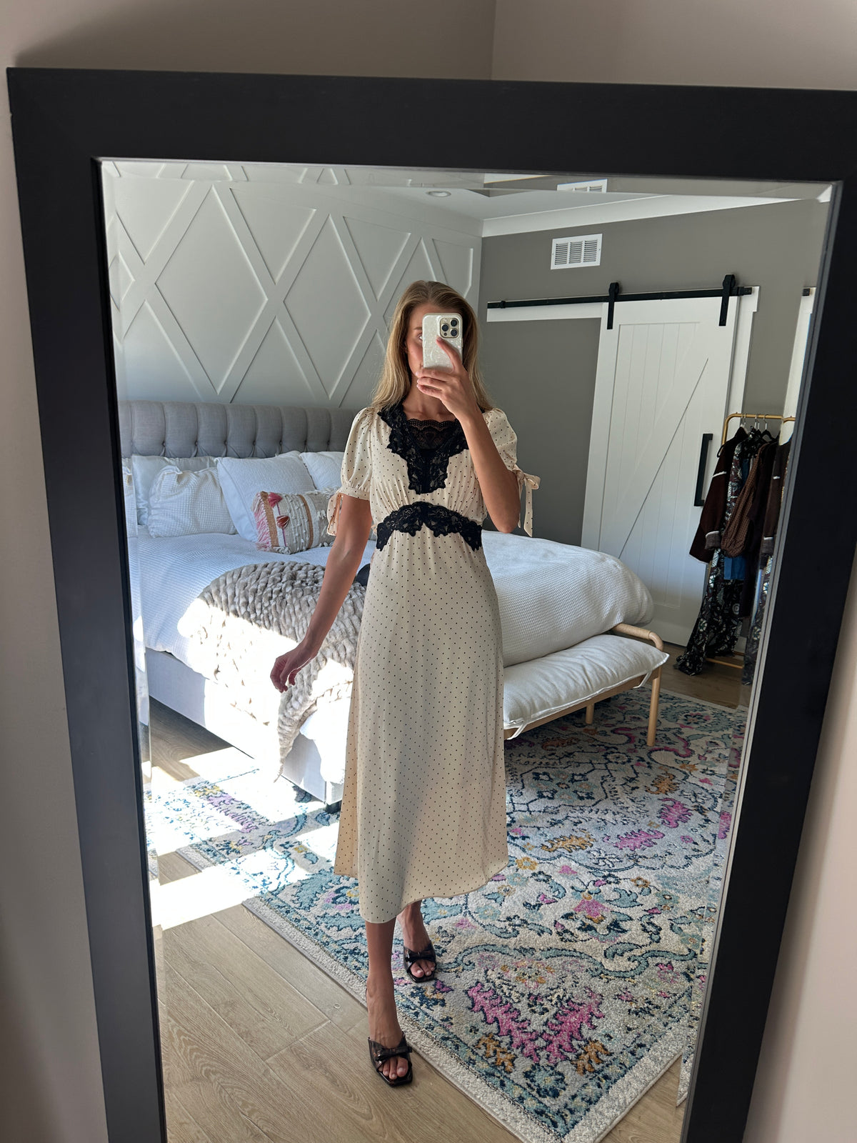 The Sofia Satin Polkadot Dress