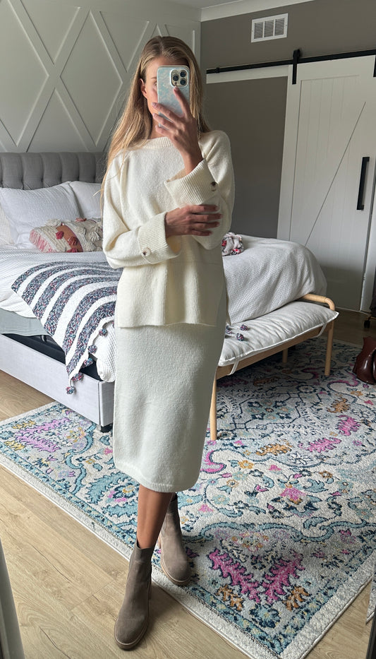 The Taylor Sweater Set in Buttercream