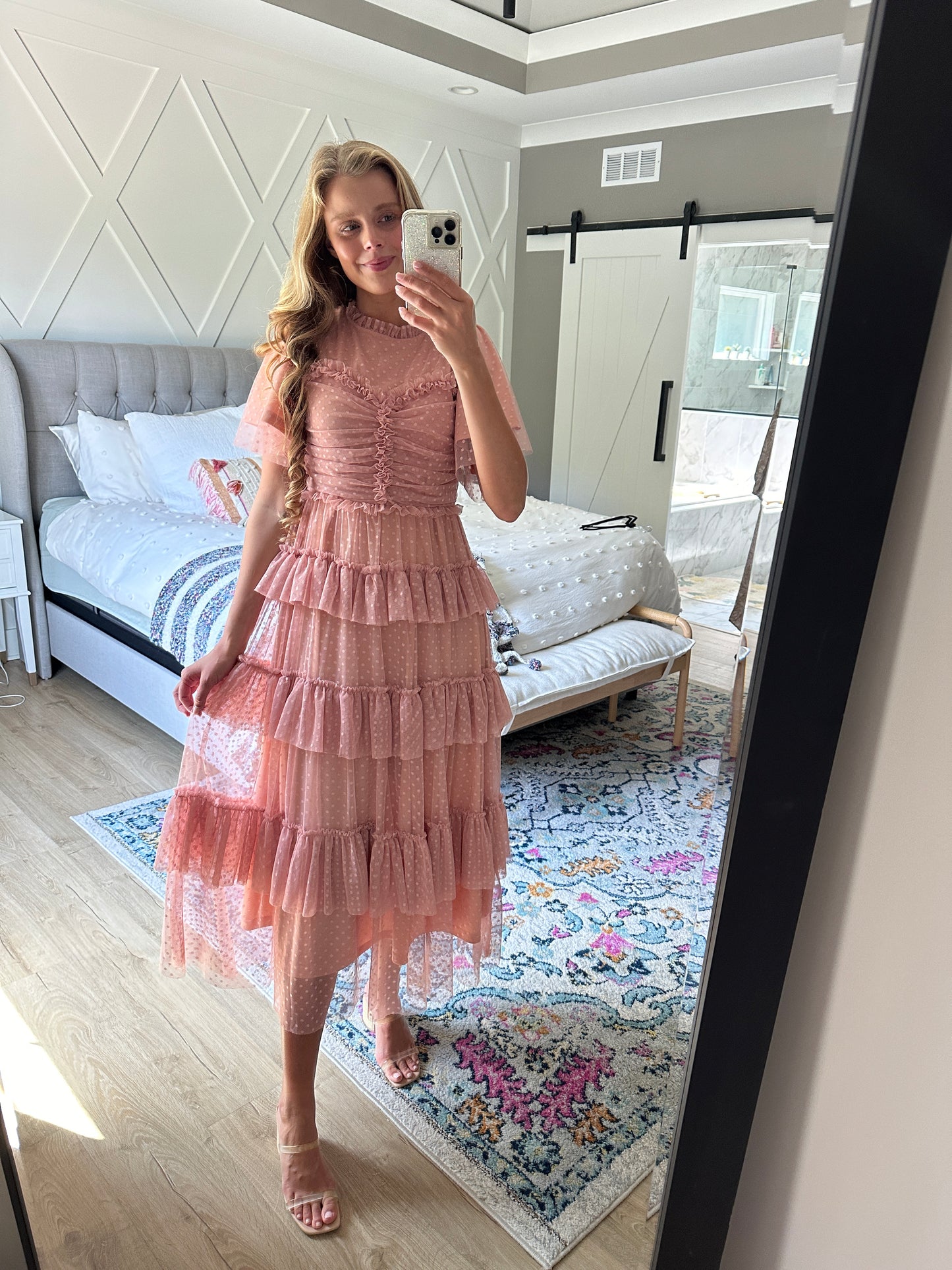 The Isabella Tulle Dress in Blush