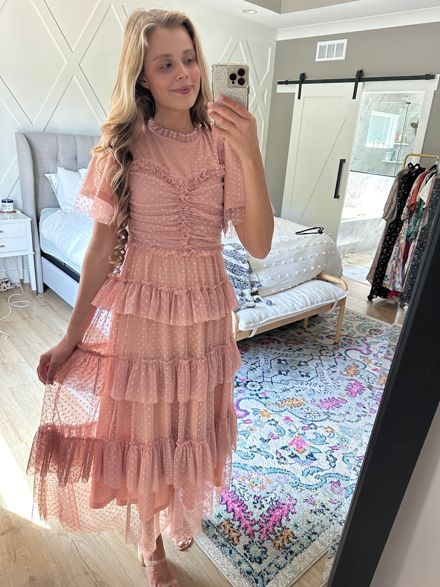 The Isabella Tulle Dress in Blush