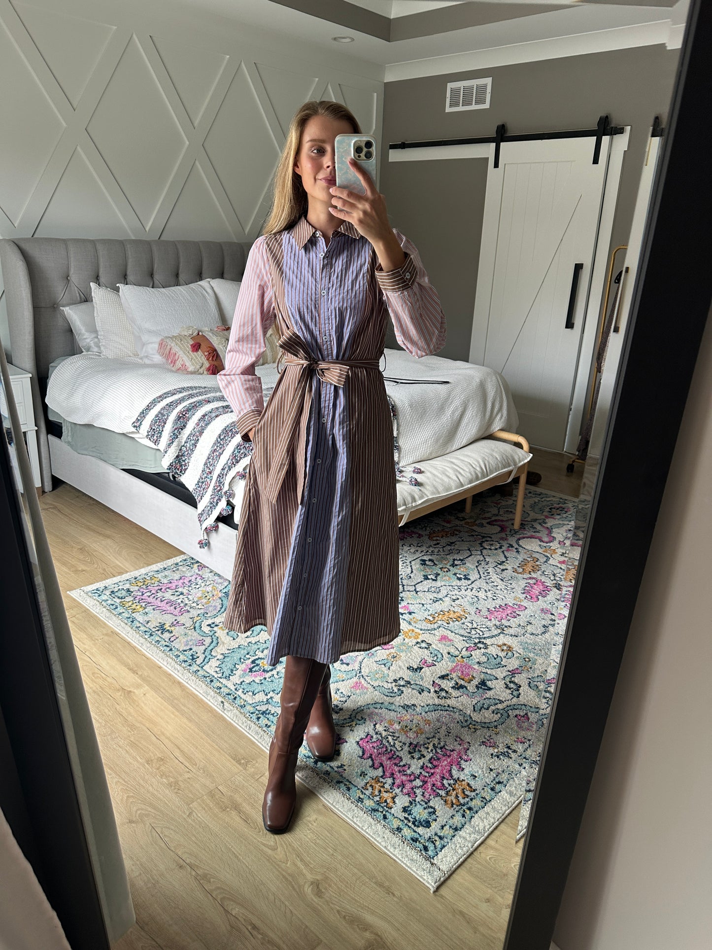 The Lauren Mixed Striped Shirt Dress