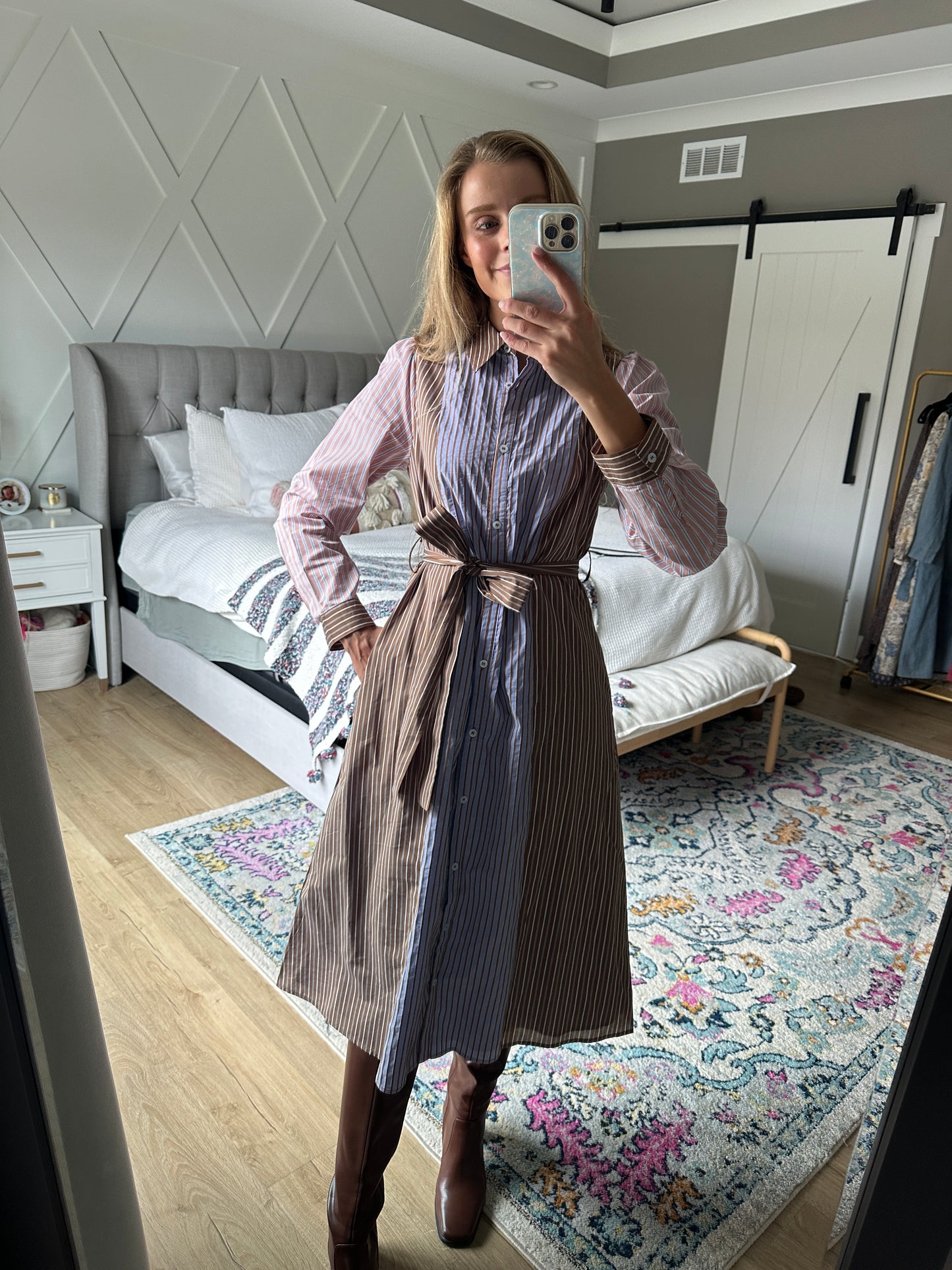 The Lauren Mixed Striped Shirt Dress