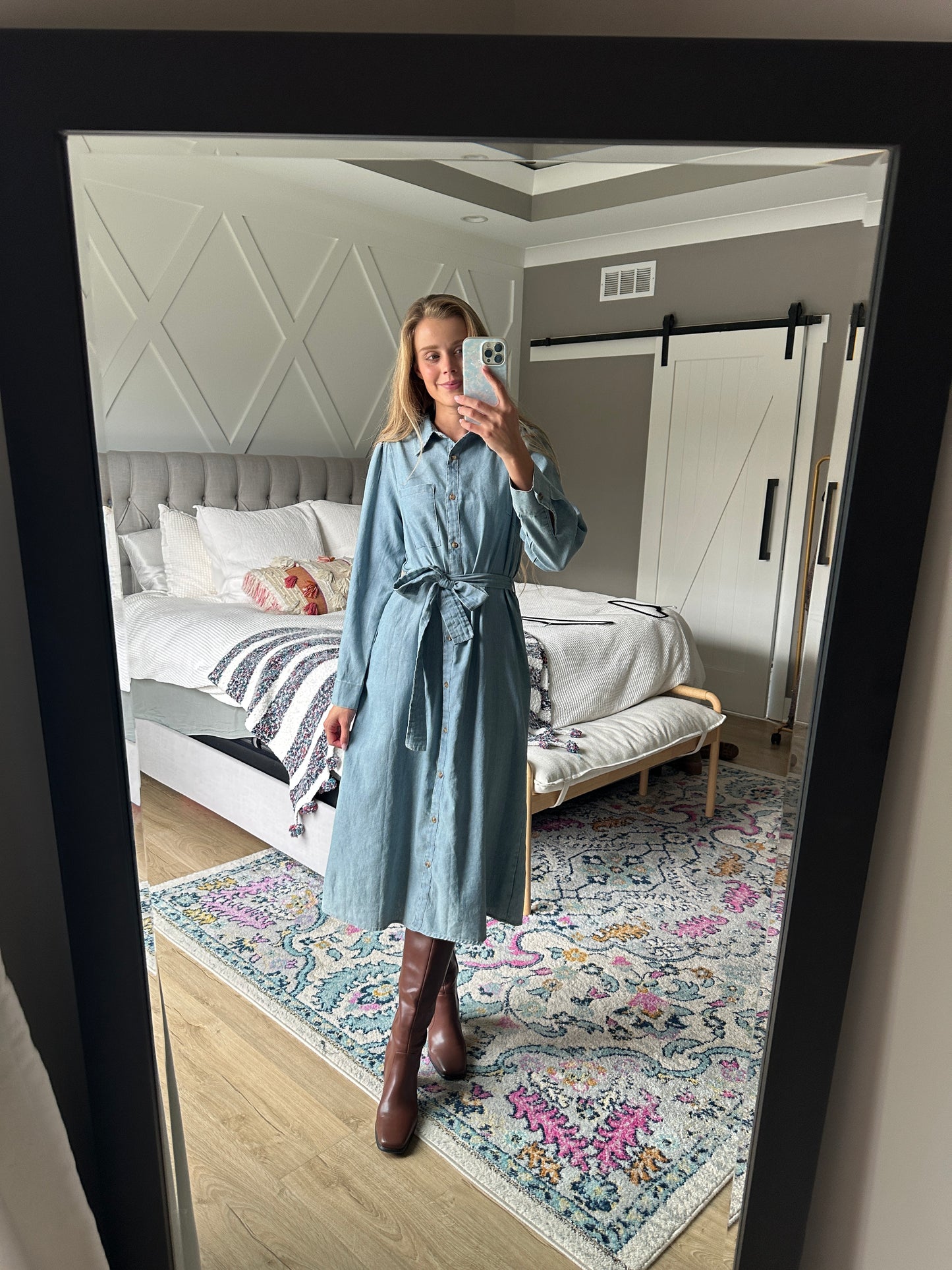 The Allison Chambray Shirt Dress