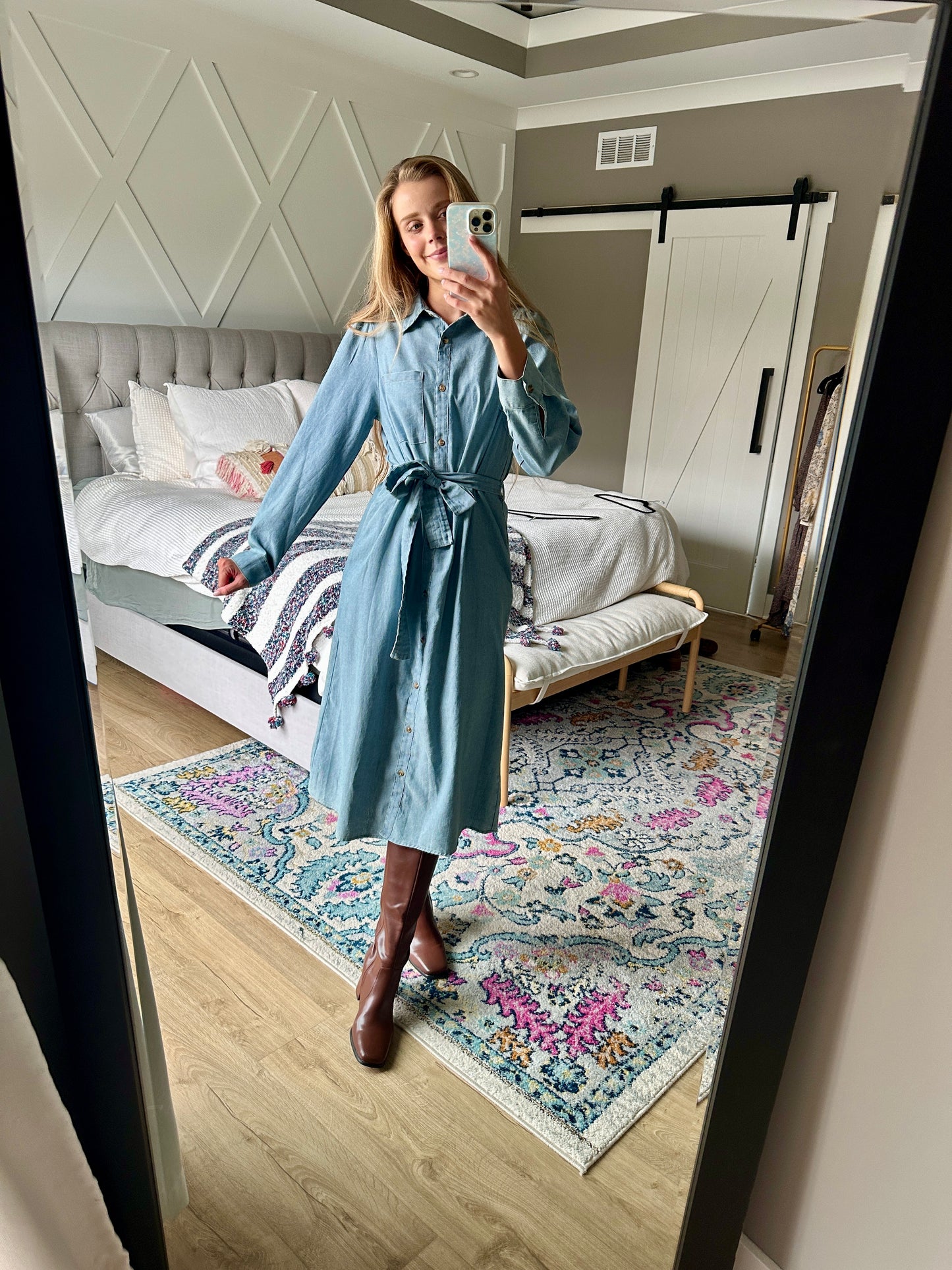 The Allison Chambray Shirt Dress