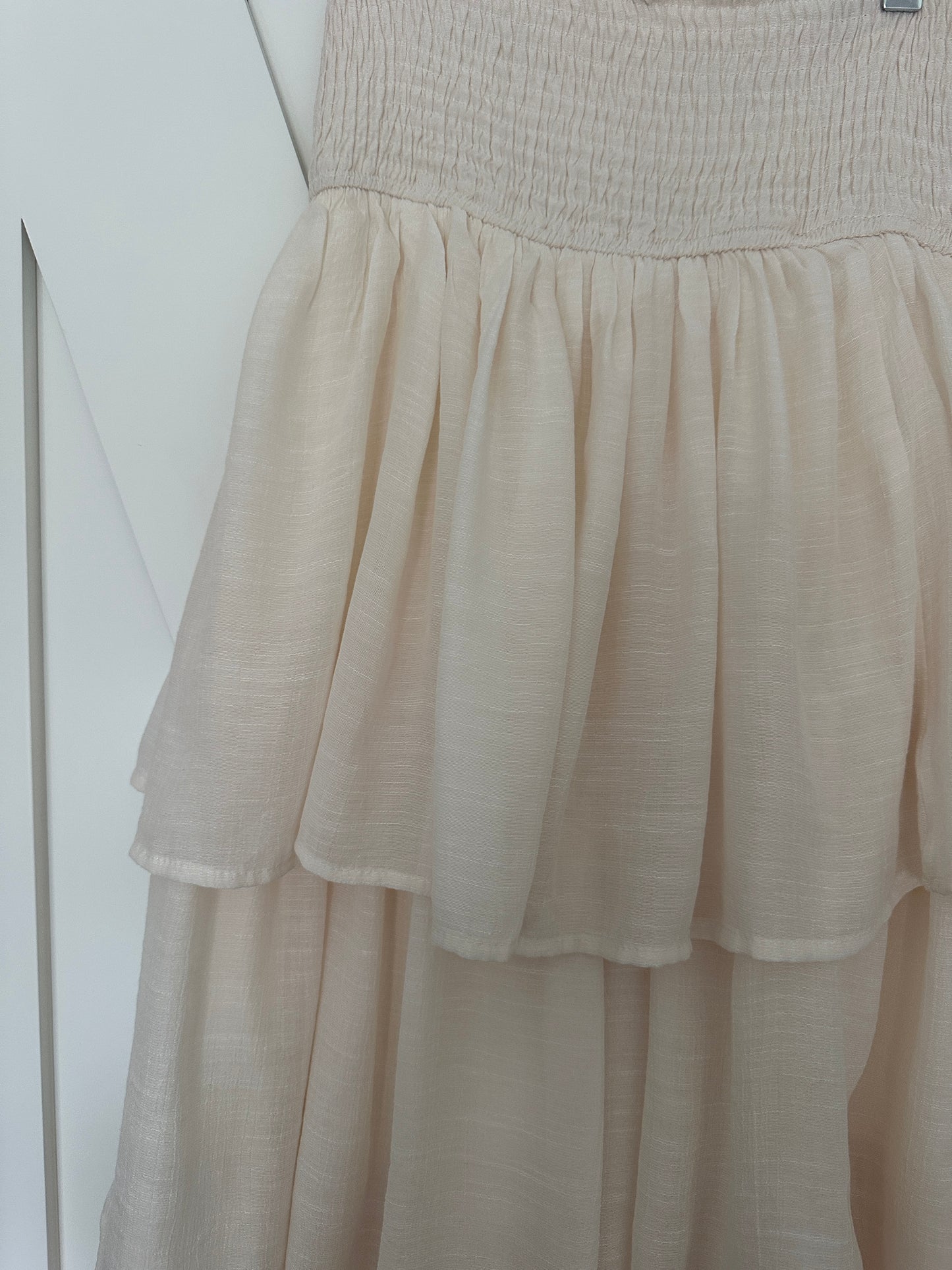 The Vera Ruffle Maxi Skirt in Cream