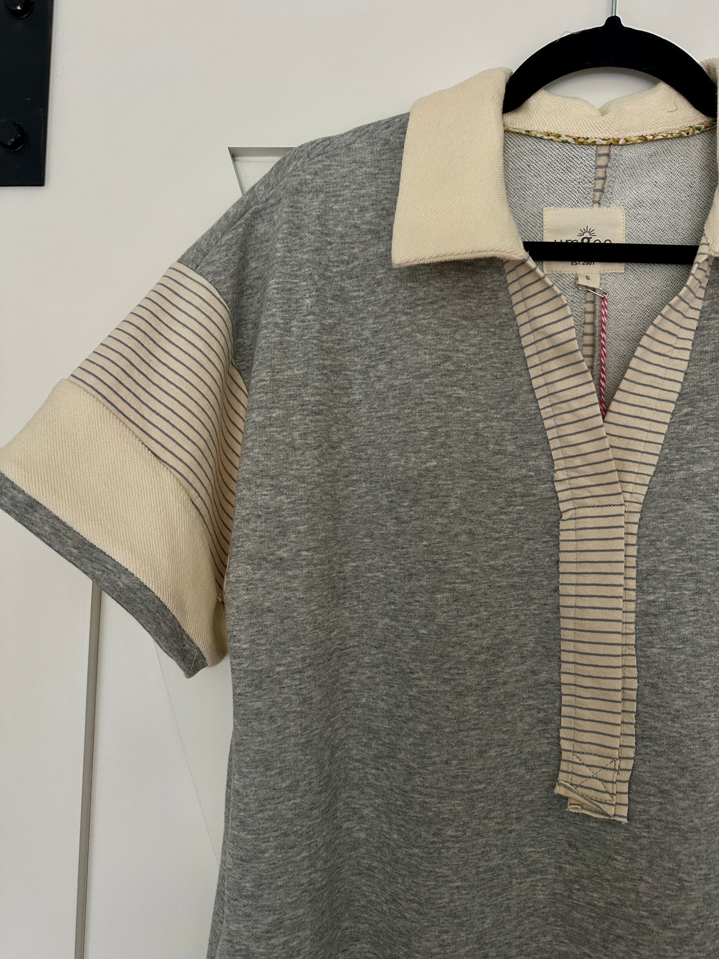 The Cora French Terry Midi Dress in Heather Grey