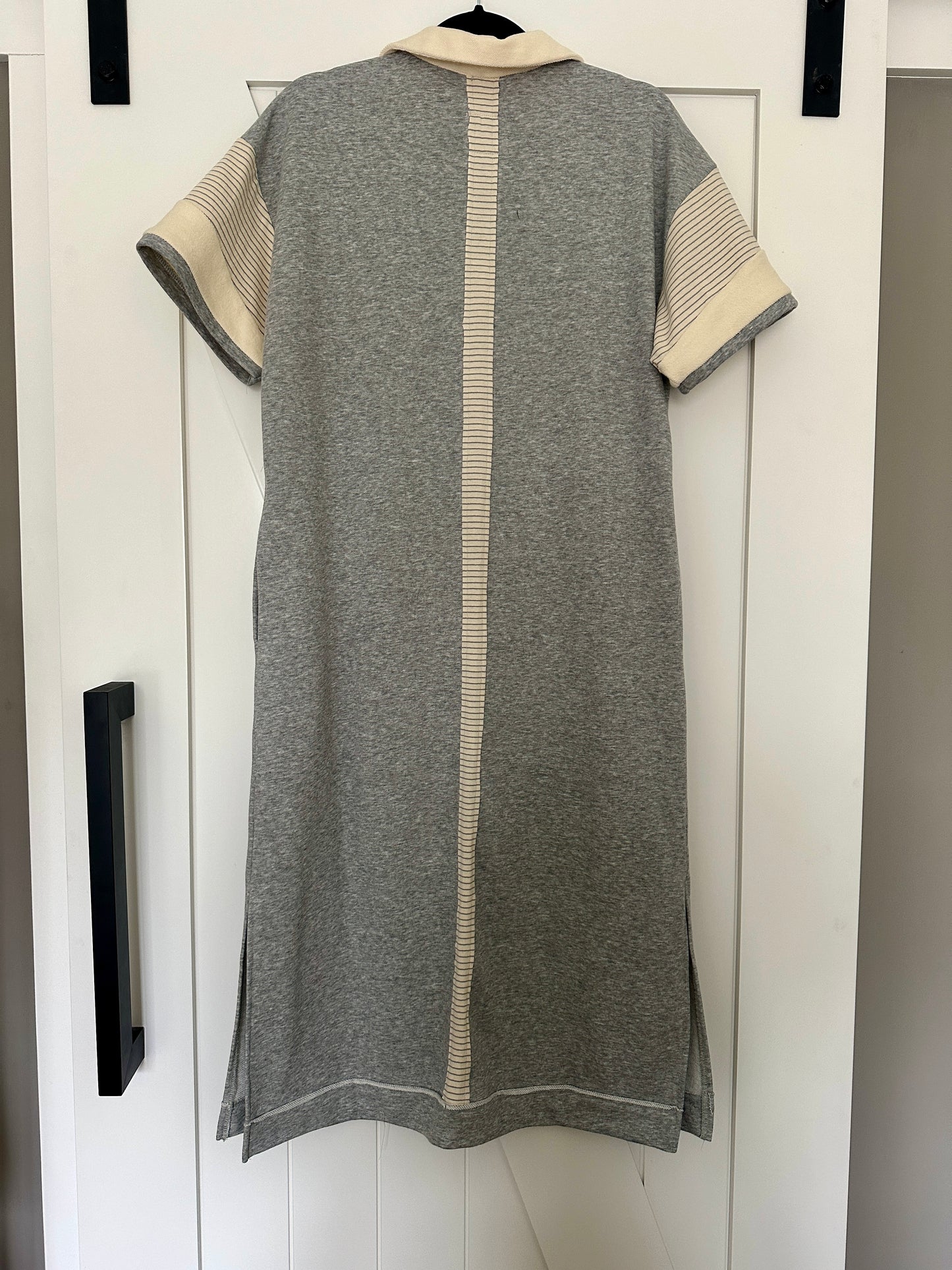 The Cora French Terry Midi Dress in Heather Grey