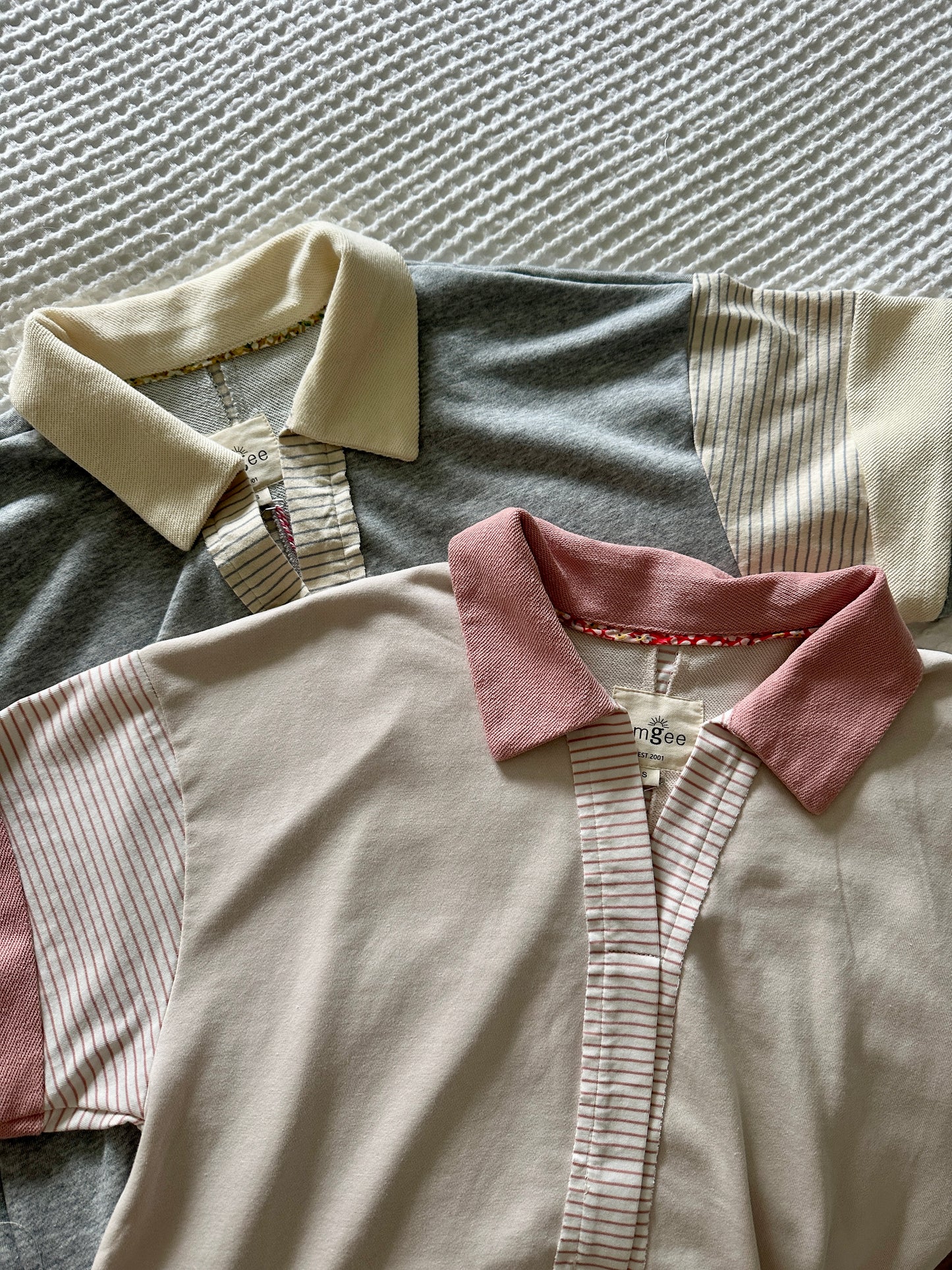 The Cora French Terry Midi Dress in Stone & Pink