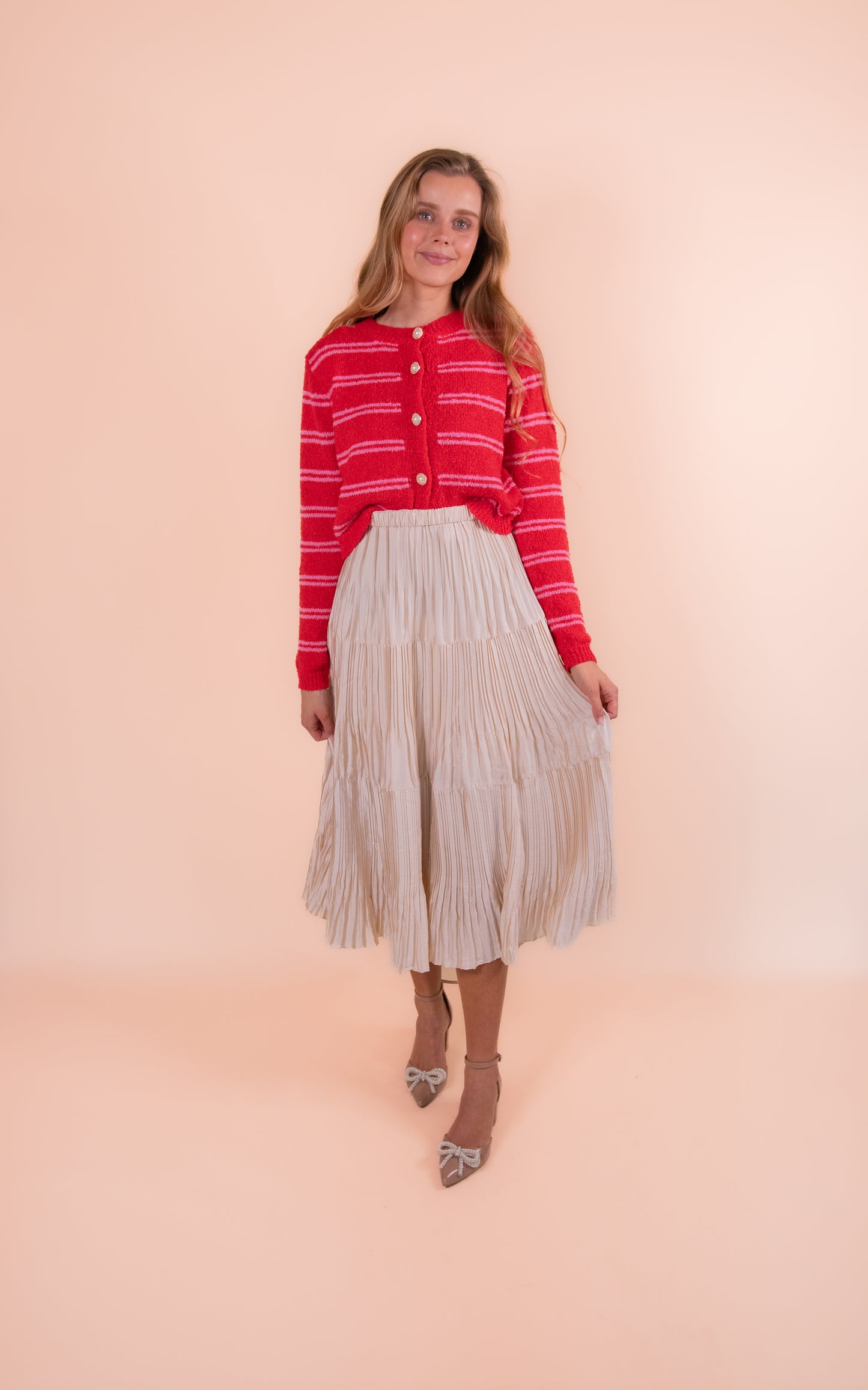 The Ellie Brushed Knit Striped Cardigan