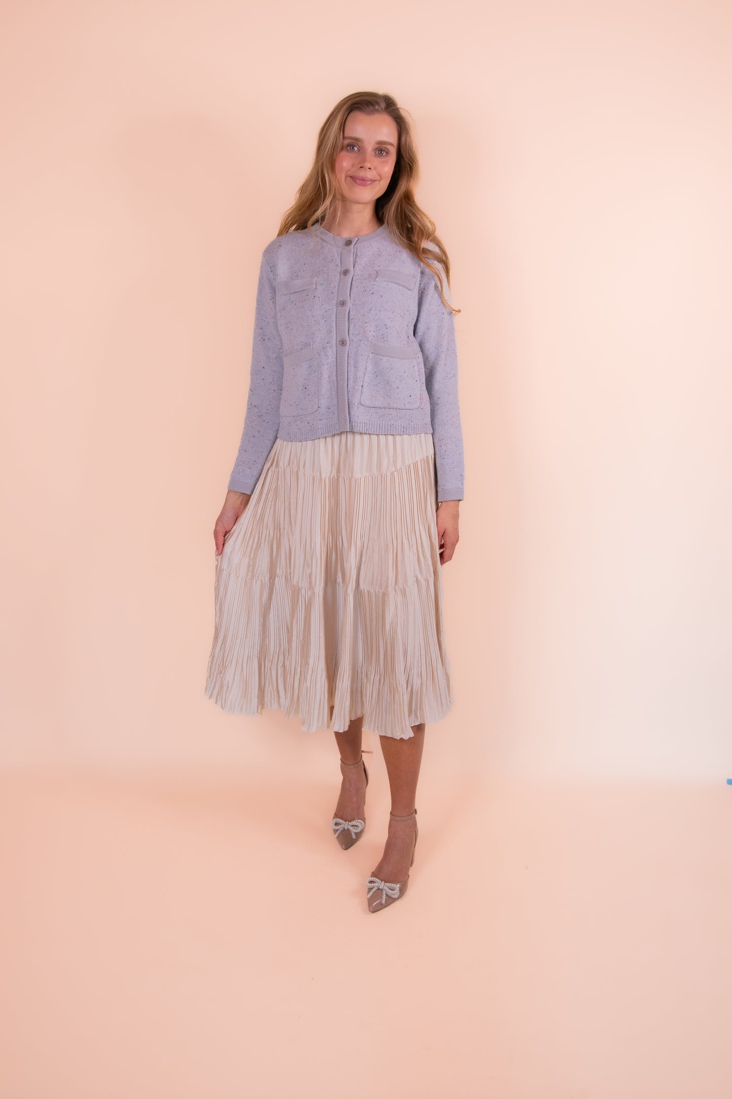 The Maeve Metallic Pleated Skirt