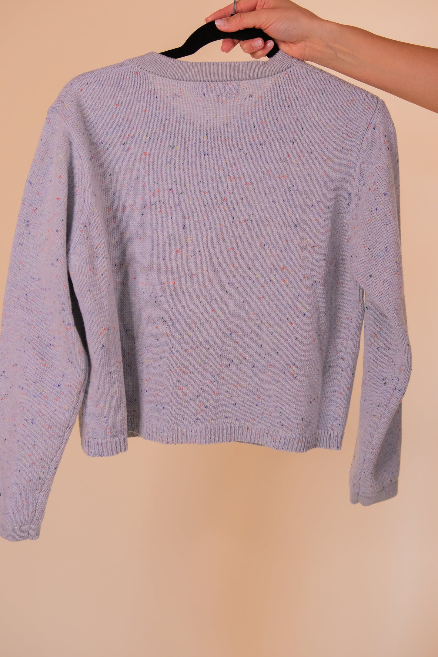 The Lucy Speckle Cardigan in Speckle Blue