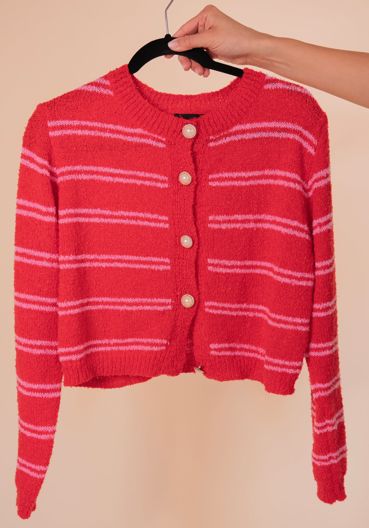 The Ellie Brushed Knit Striped Cardigan