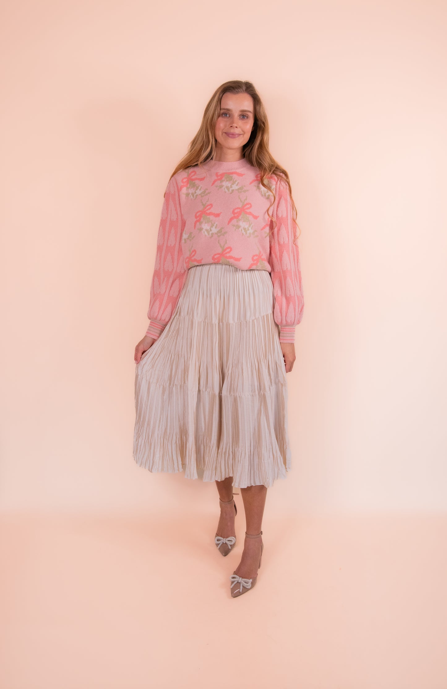 The Maeve Metallic Pleated Skirt