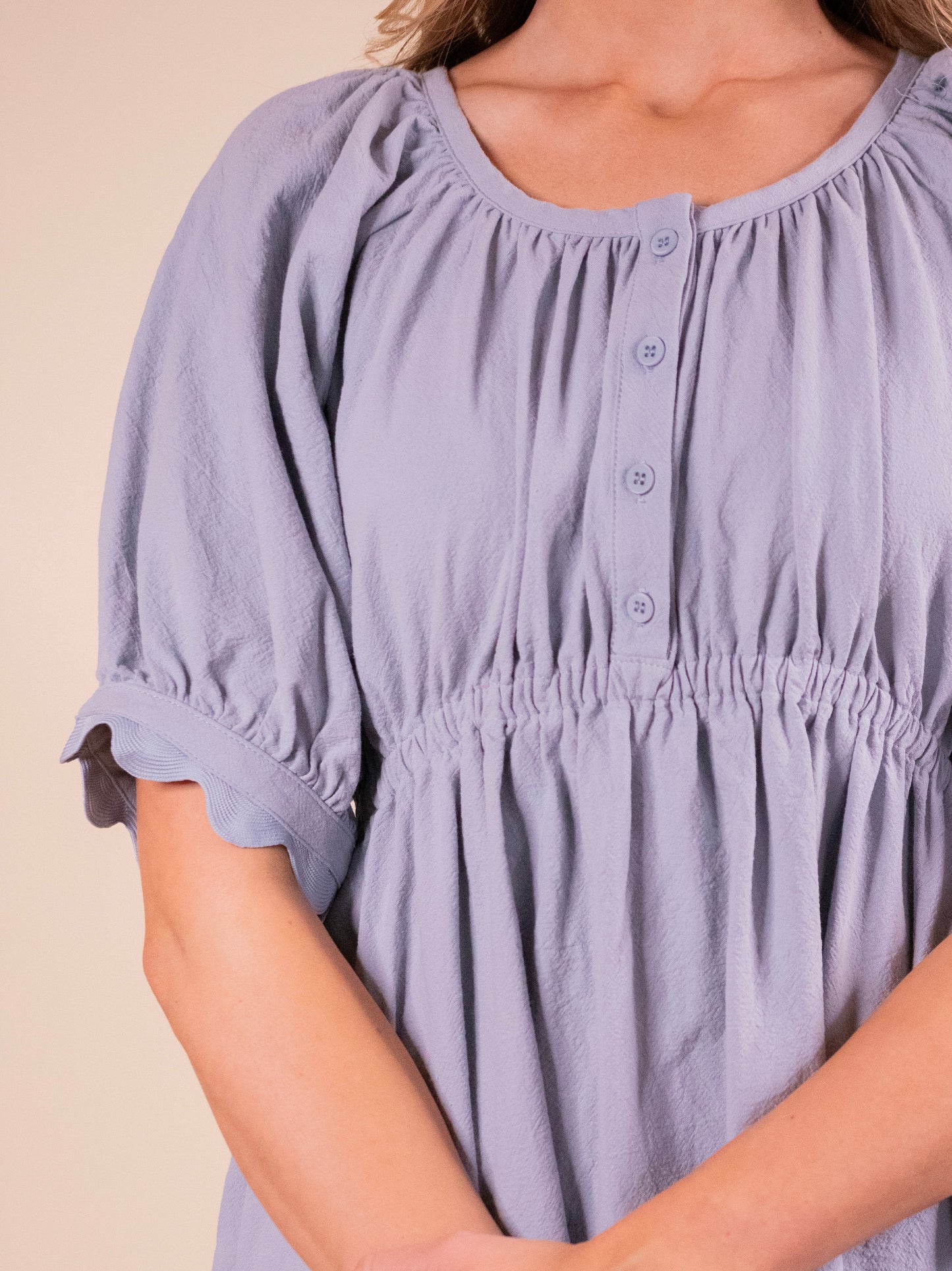 The Hattie Tiered Dress in Powder Blue