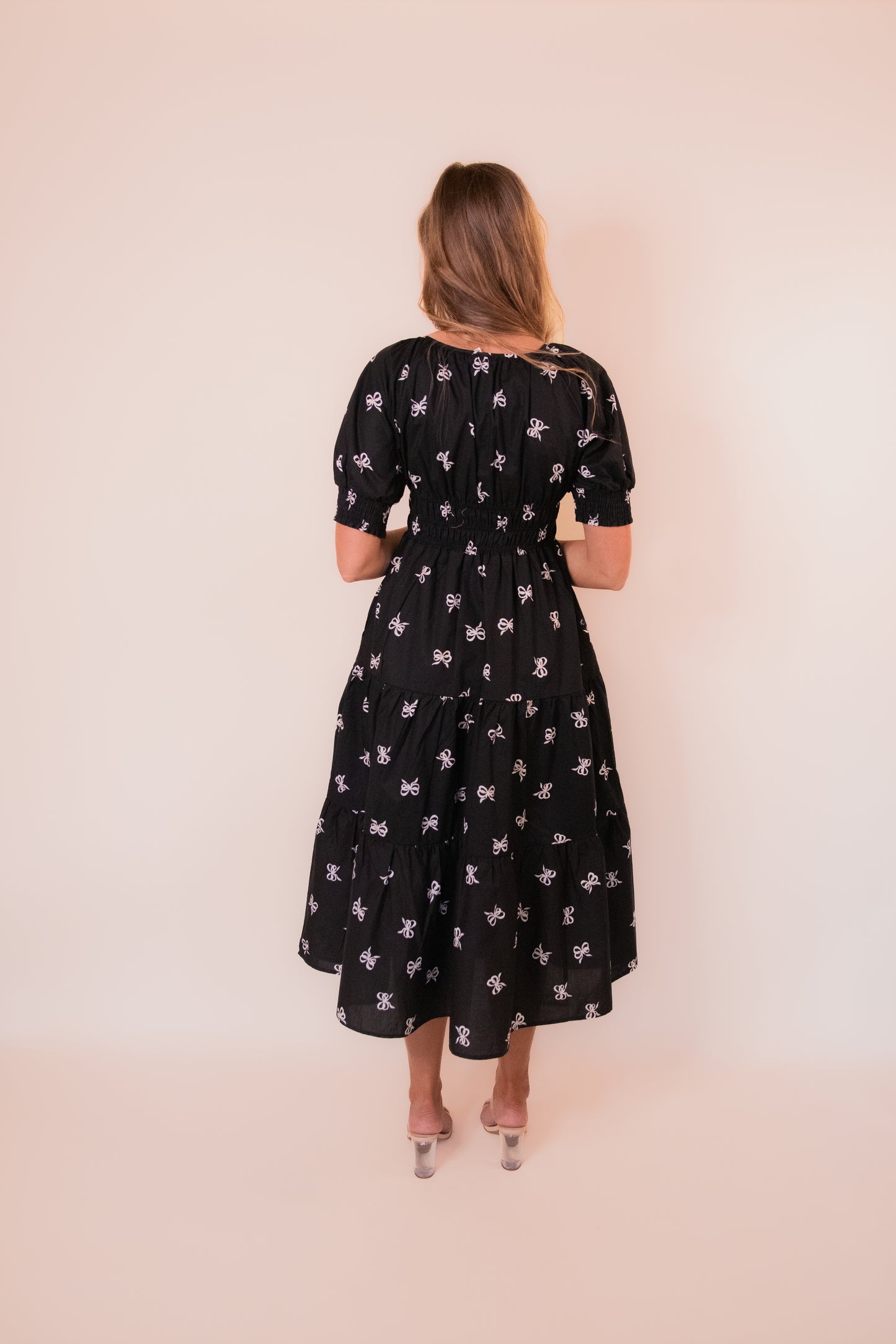 The Harper Bow Dress in Black