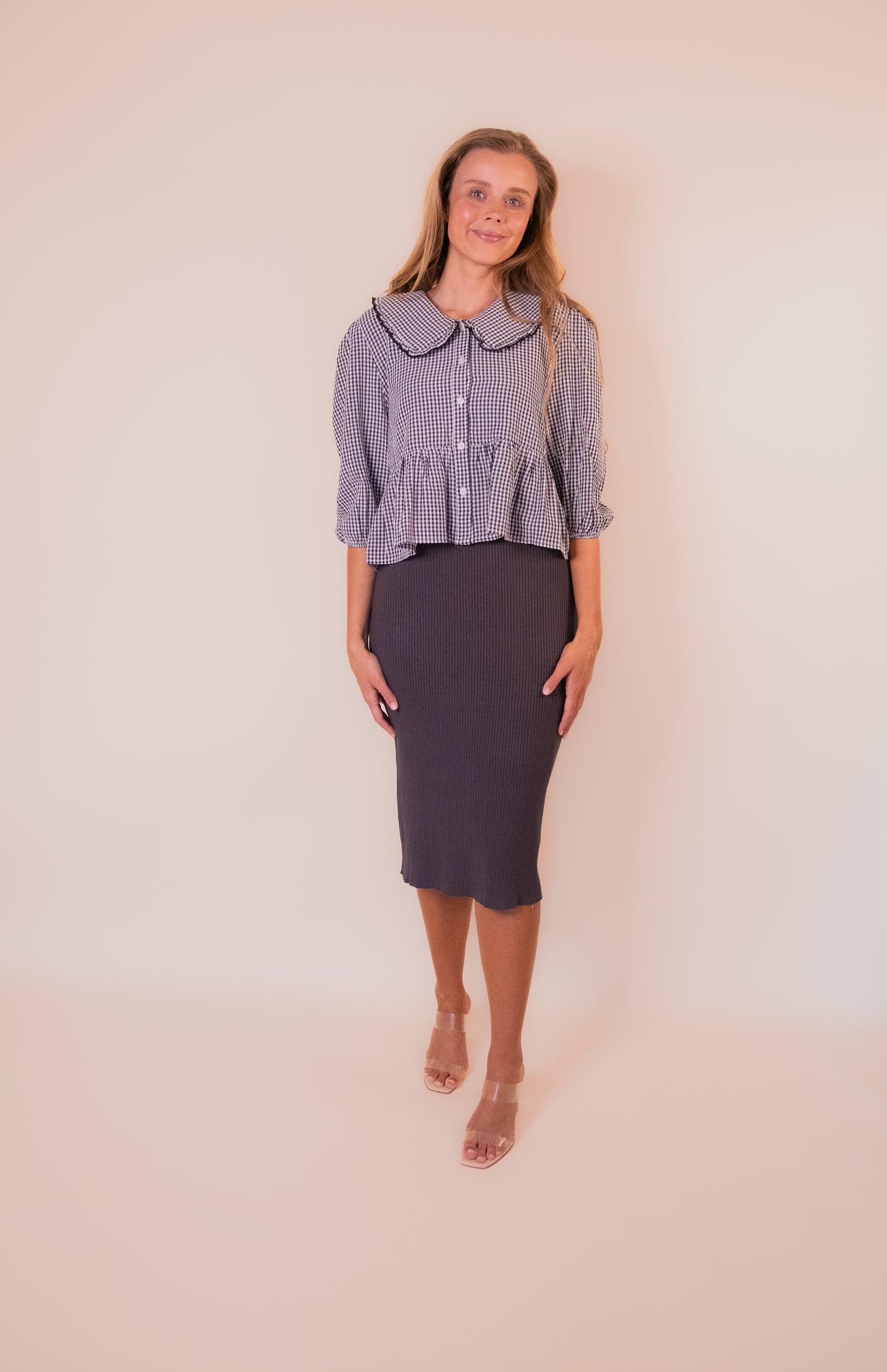 The Maisy Tank Layering Sweater Dress in Charcoal