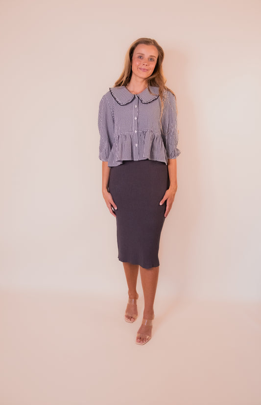 The Maisy Tank Layering Sweater Dress in Charcoal