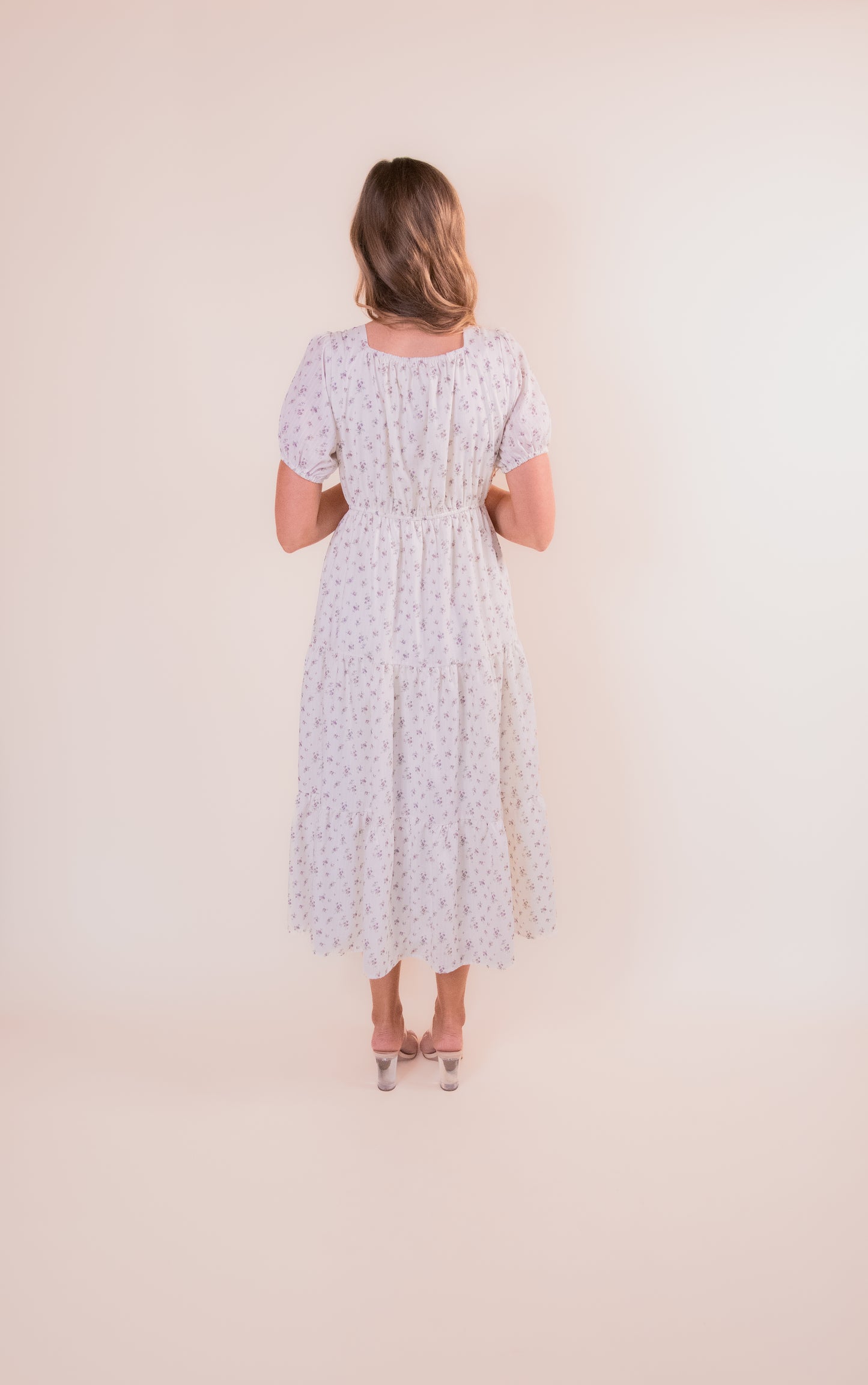 The Olivia Floral Midi in Cream