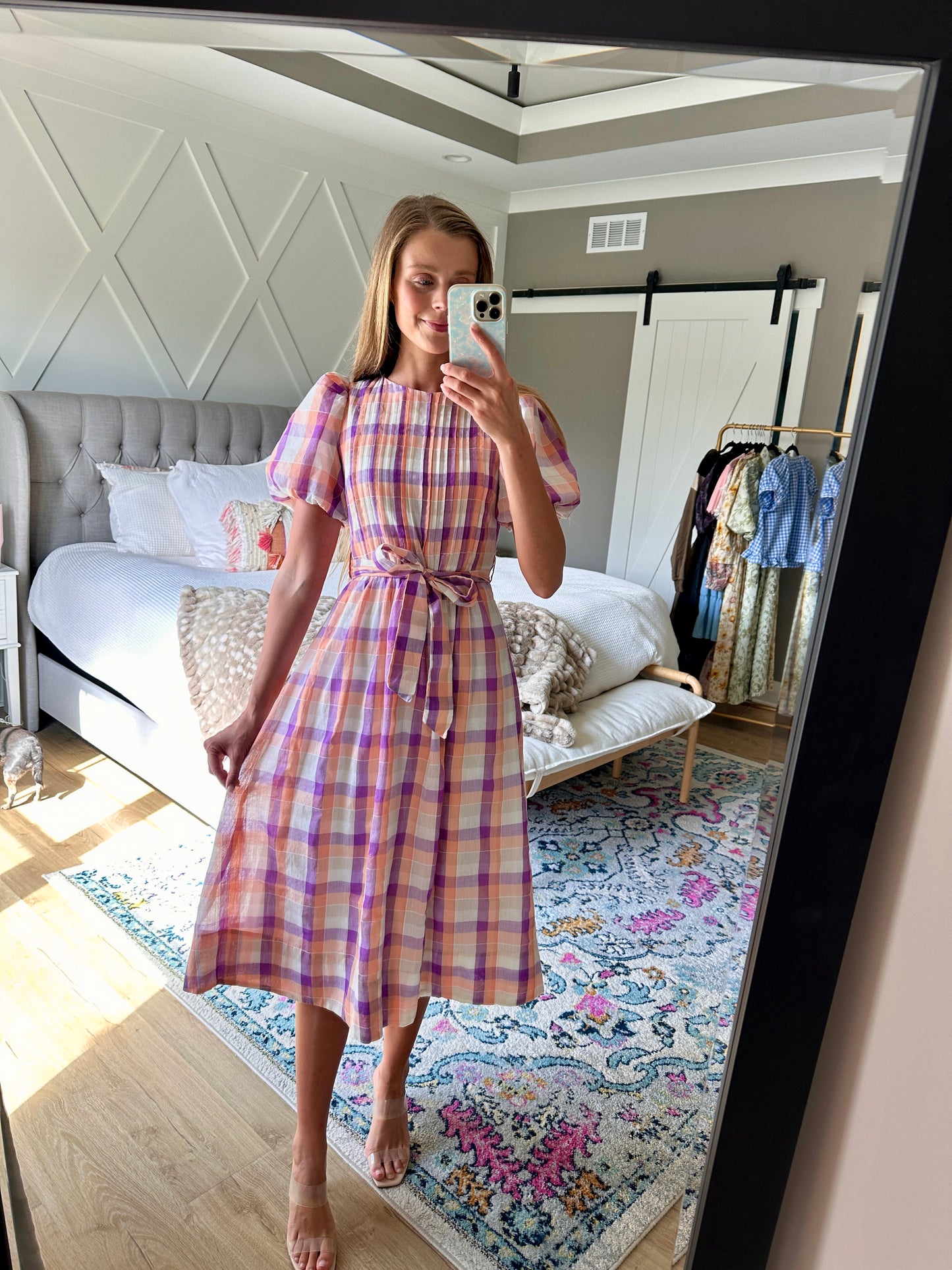 The Lena Plaid Midi Dress