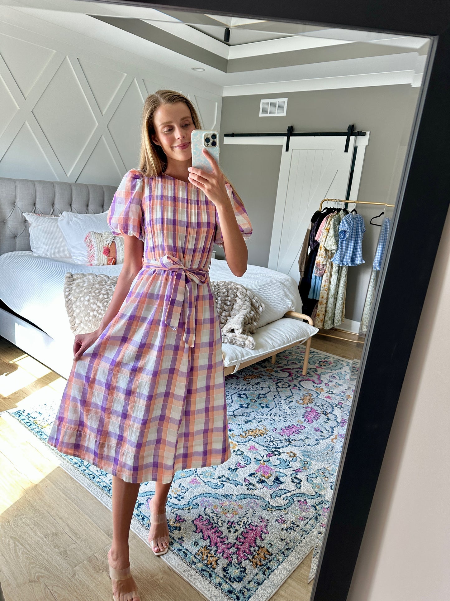 The Lena Plaid Midi Dress