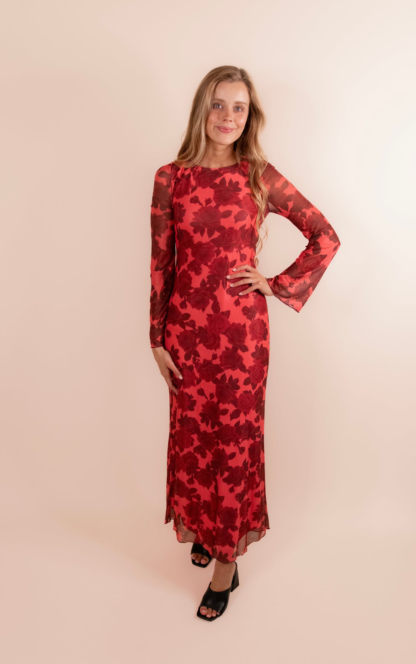 The Lola Mesh Maxi in Rose Floral