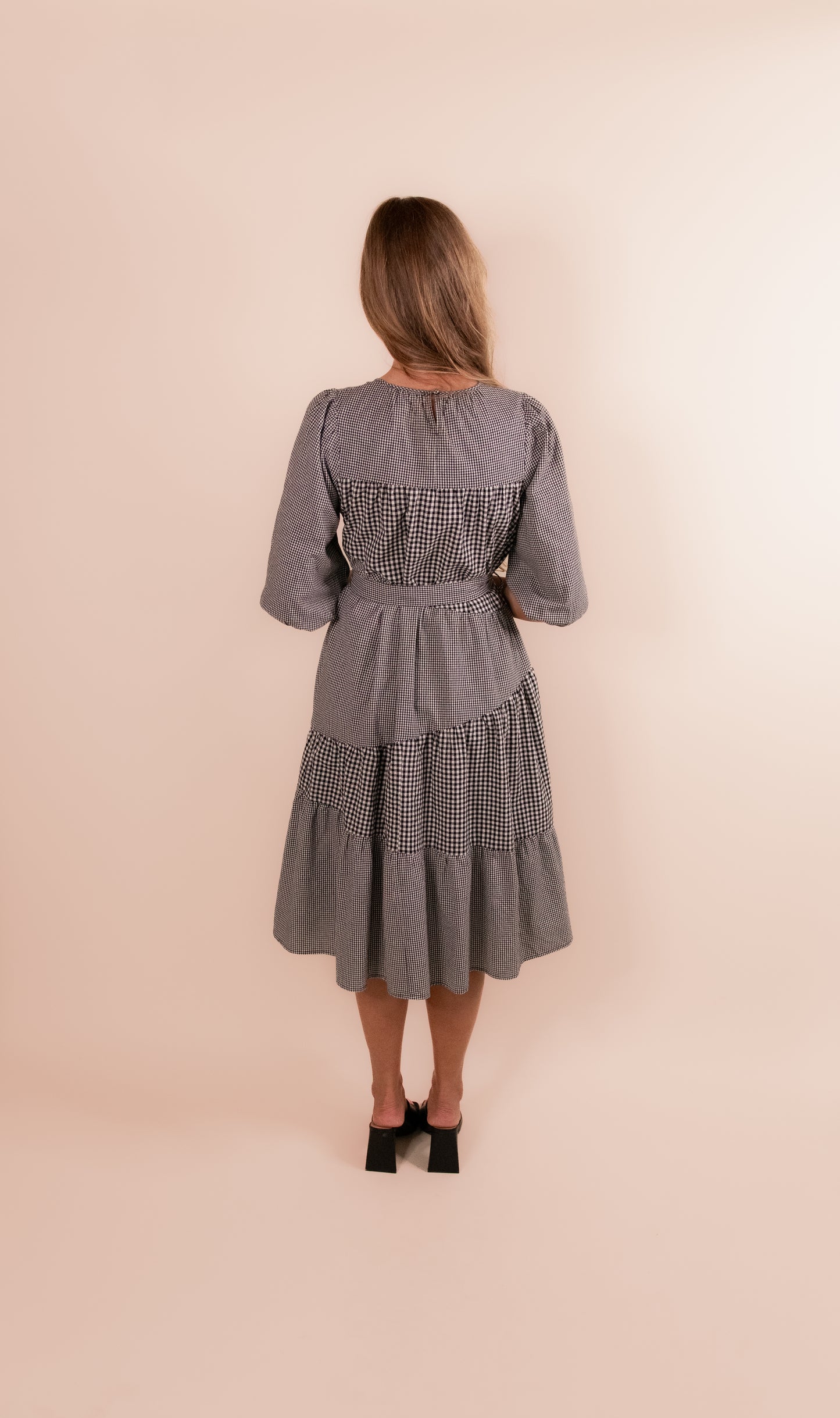 The Bella Gingham Tiered Dress