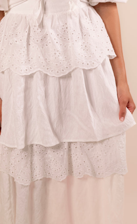 The Lucy Ruffle Eyelet Skirt