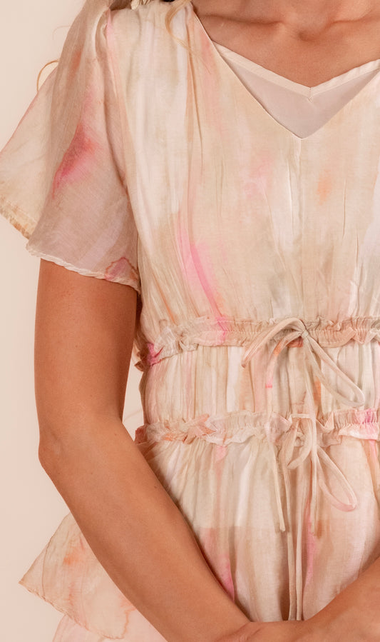The Sienna Ruffle Dress in Watercolor
