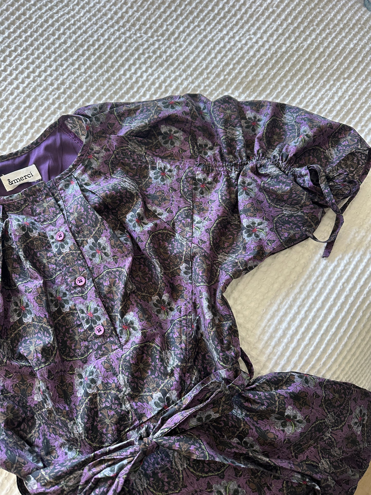 The Cora Floral Midi Dress in Lilac Floral