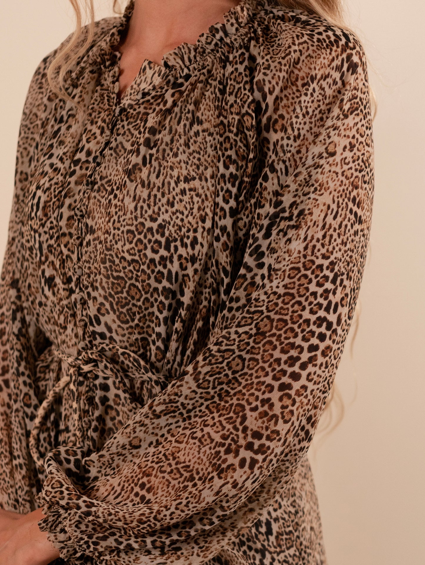 The Ash Leopard Chiffon Maxi Dress