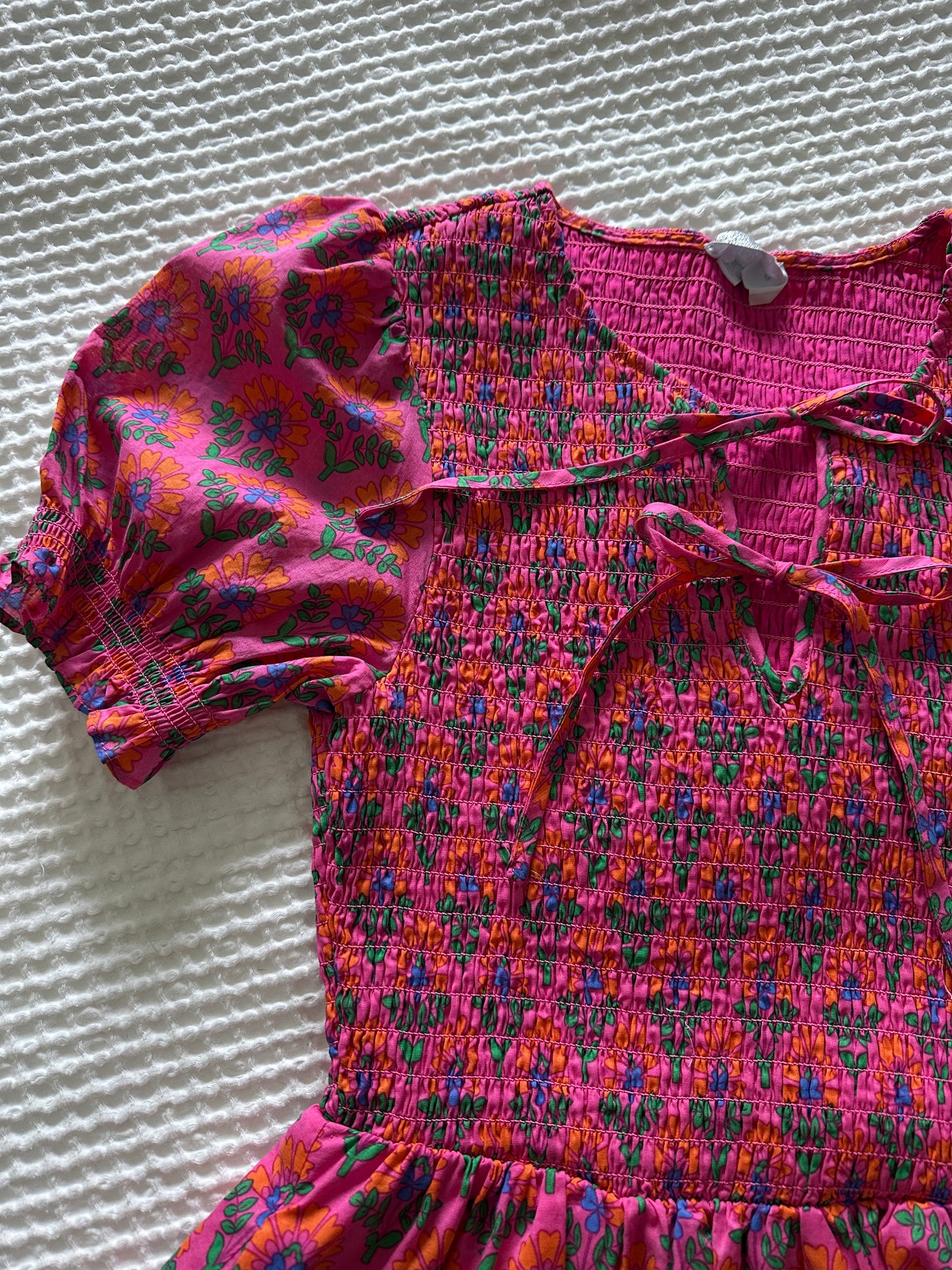 The Sienna Smocked Dress in Pink Floral