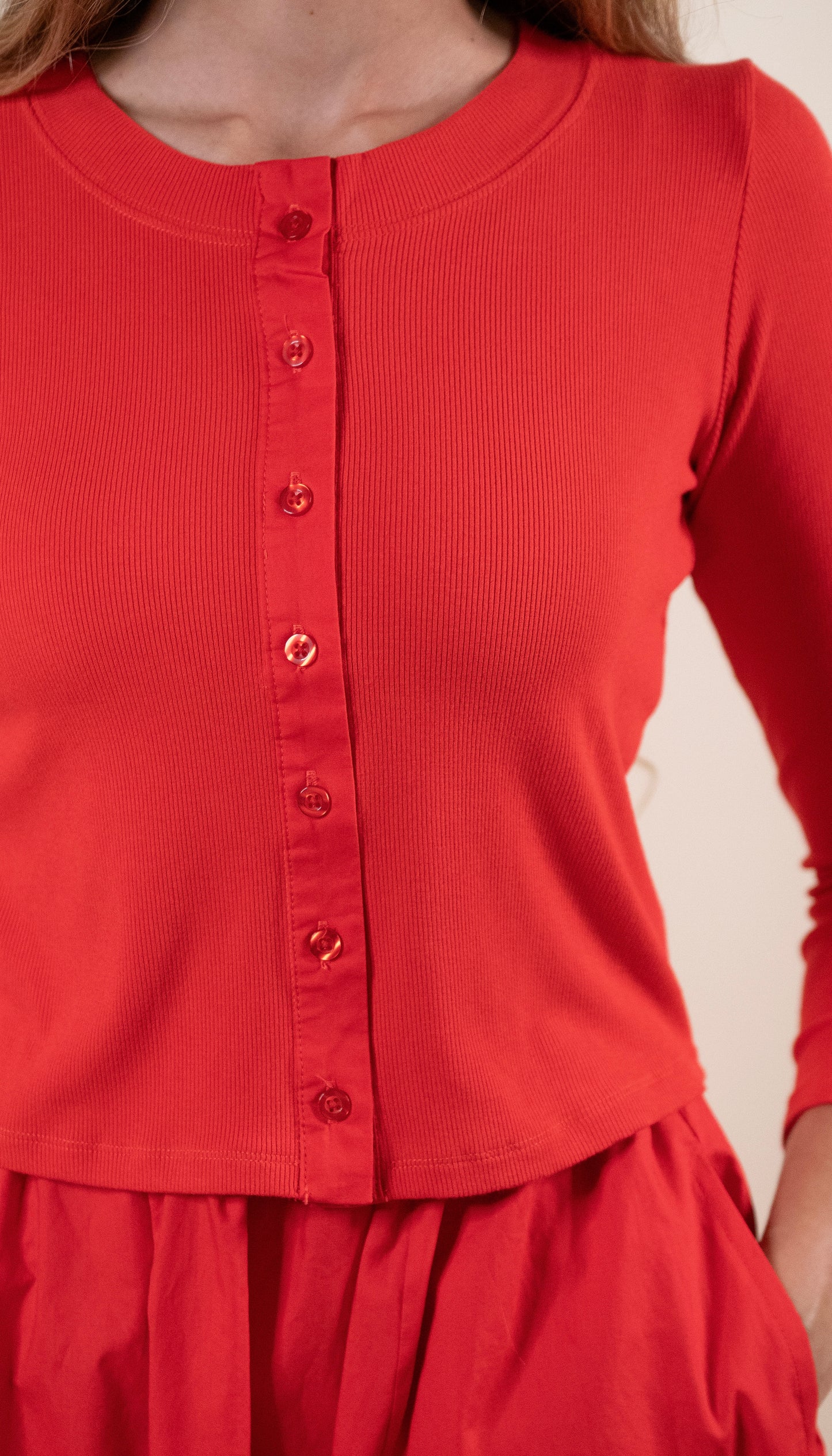 The Lola Cardigan Set in Cherry Glaze