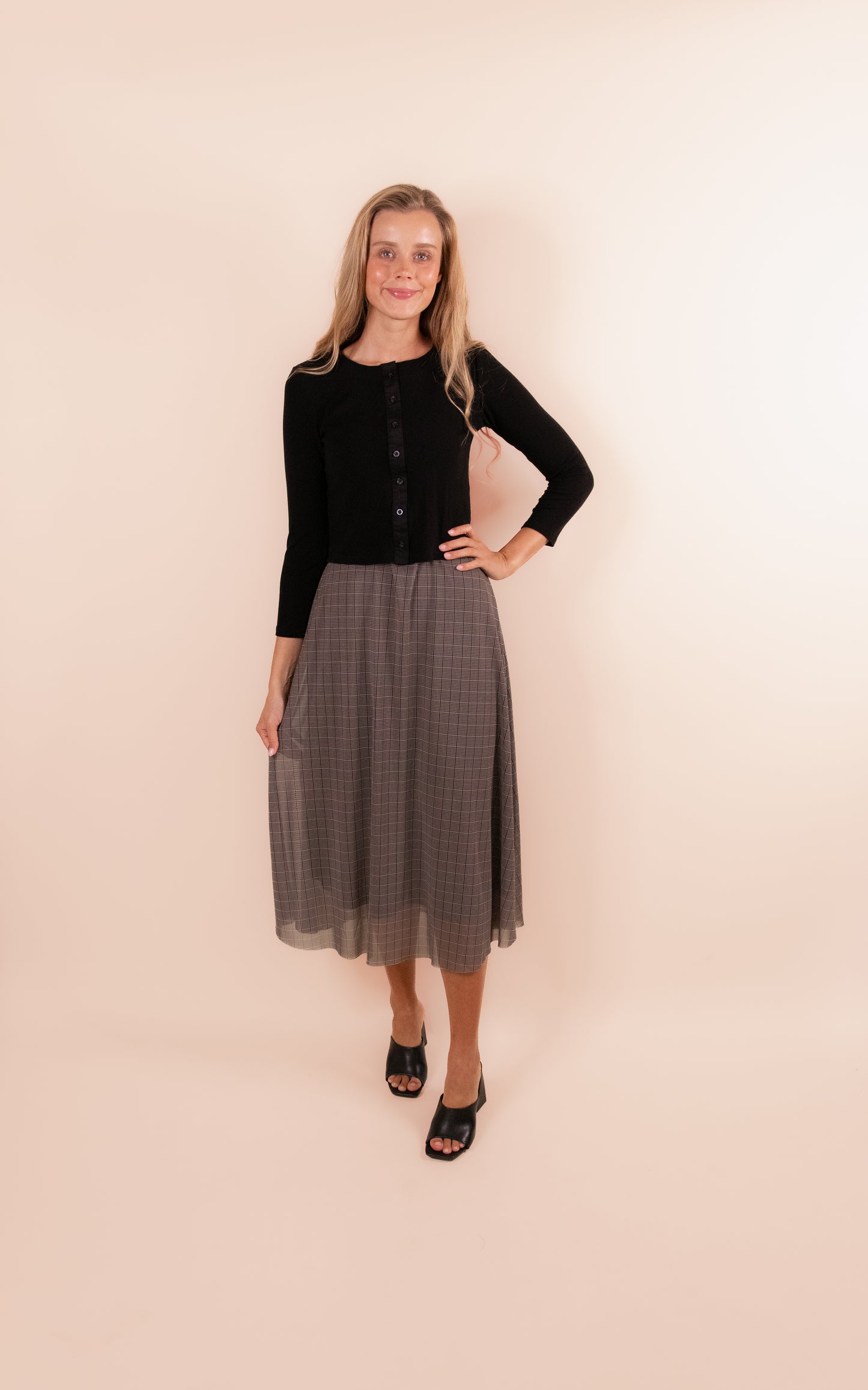 The Ivy Plaid Mesh Skirt