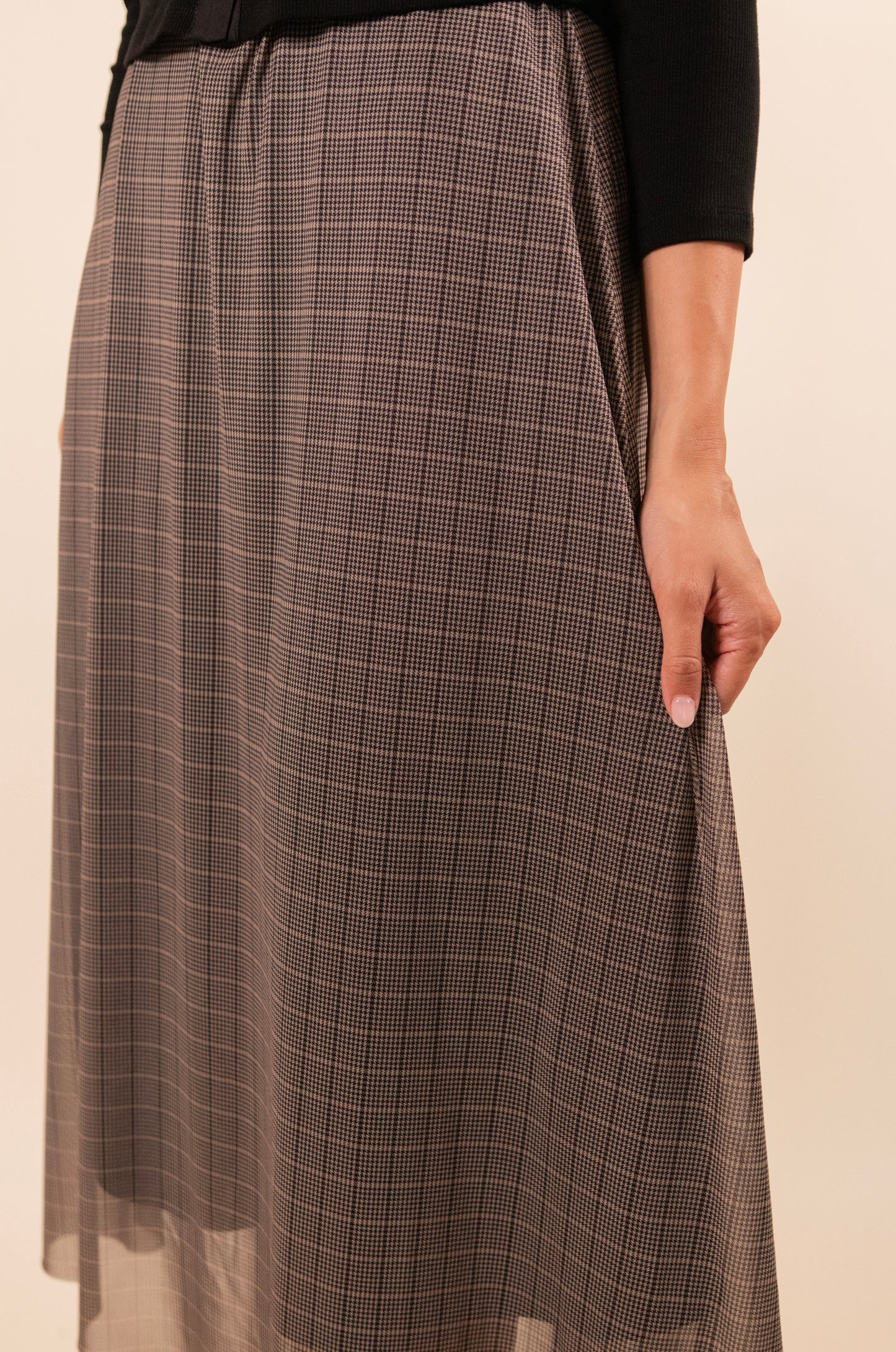 The Ivy Plaid Mesh Skirt