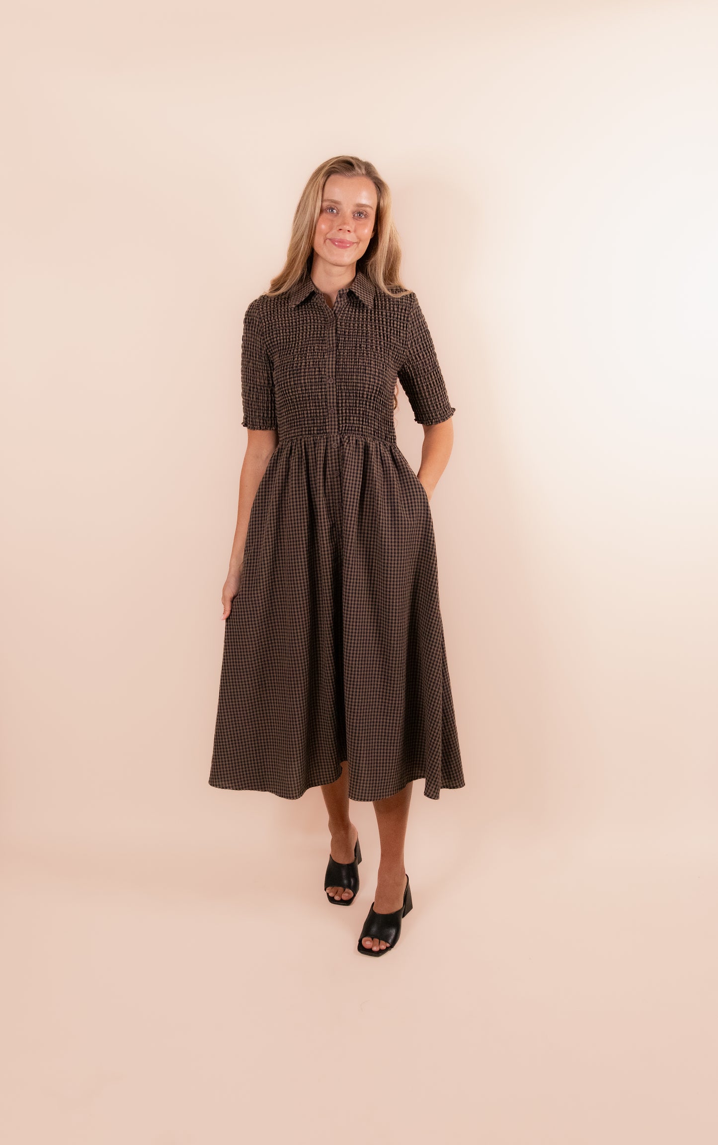 The Scarlett Smocked Gingham Dress