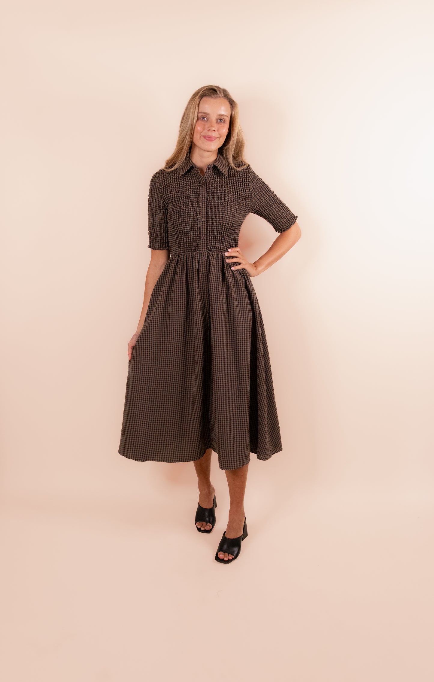 The Scarlett Smocked Gingham Dress
